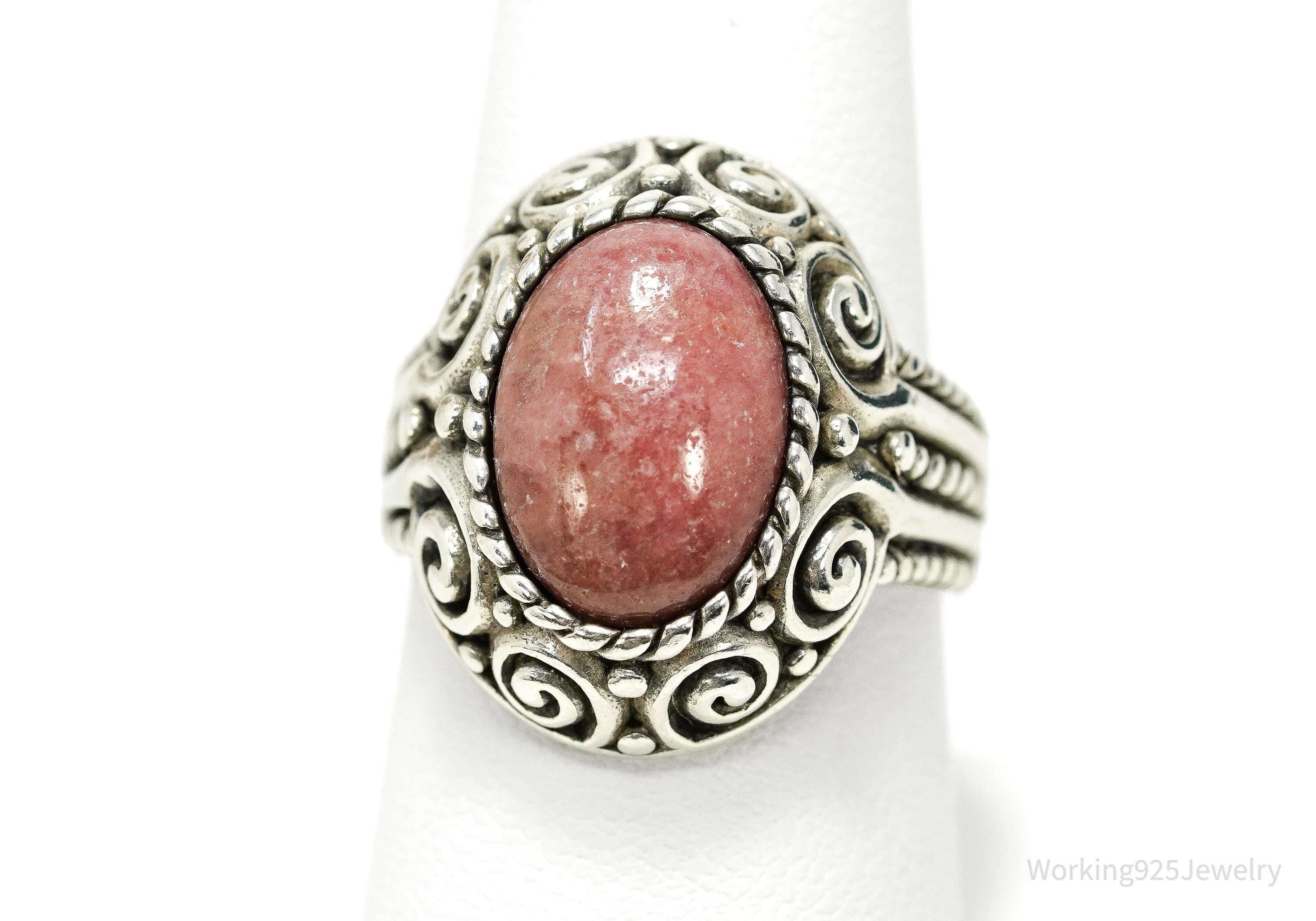 Vintage Native Carolyn Pollack Rhodonite Sterling Silver Ring - Size 8