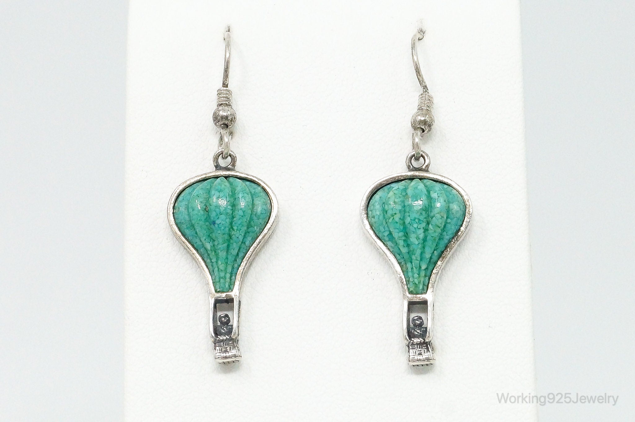 Western Carolyn Pollack Relios Hot Air Balloon Turquoise SterlingSilver Earrings