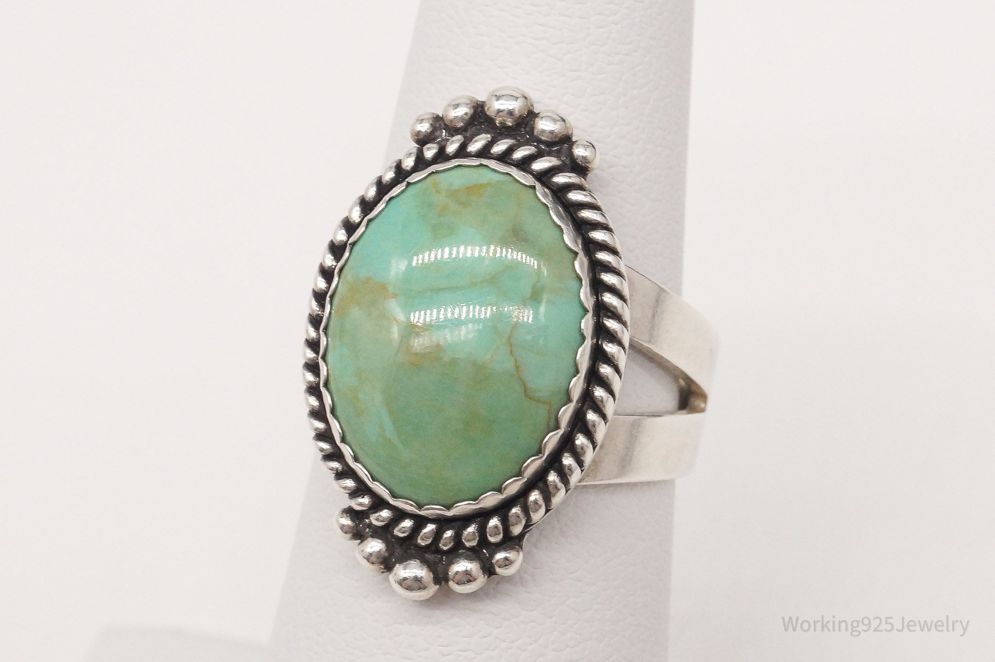 VTG Southwestern Carolyn Pollack Turquoise Sterling Silver Ring Size 6