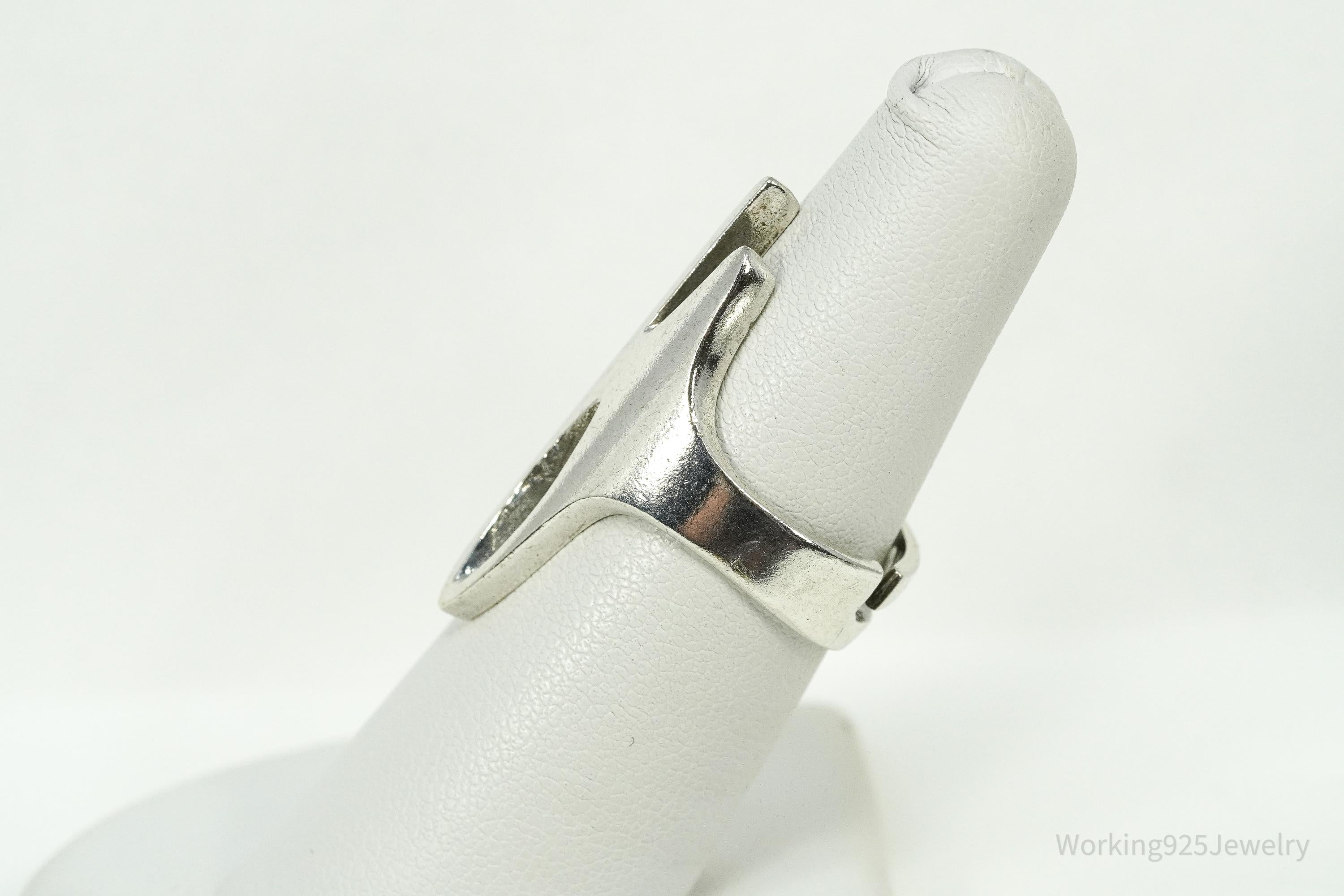 Rare Vintage Danish Modernist Sterling Silver Ring - Size 6.5