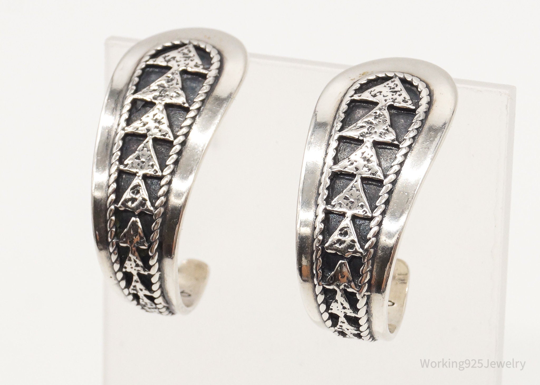 Western Designer Carolyn Pollack Relios RMT Tribal Sterling Silver Earrings