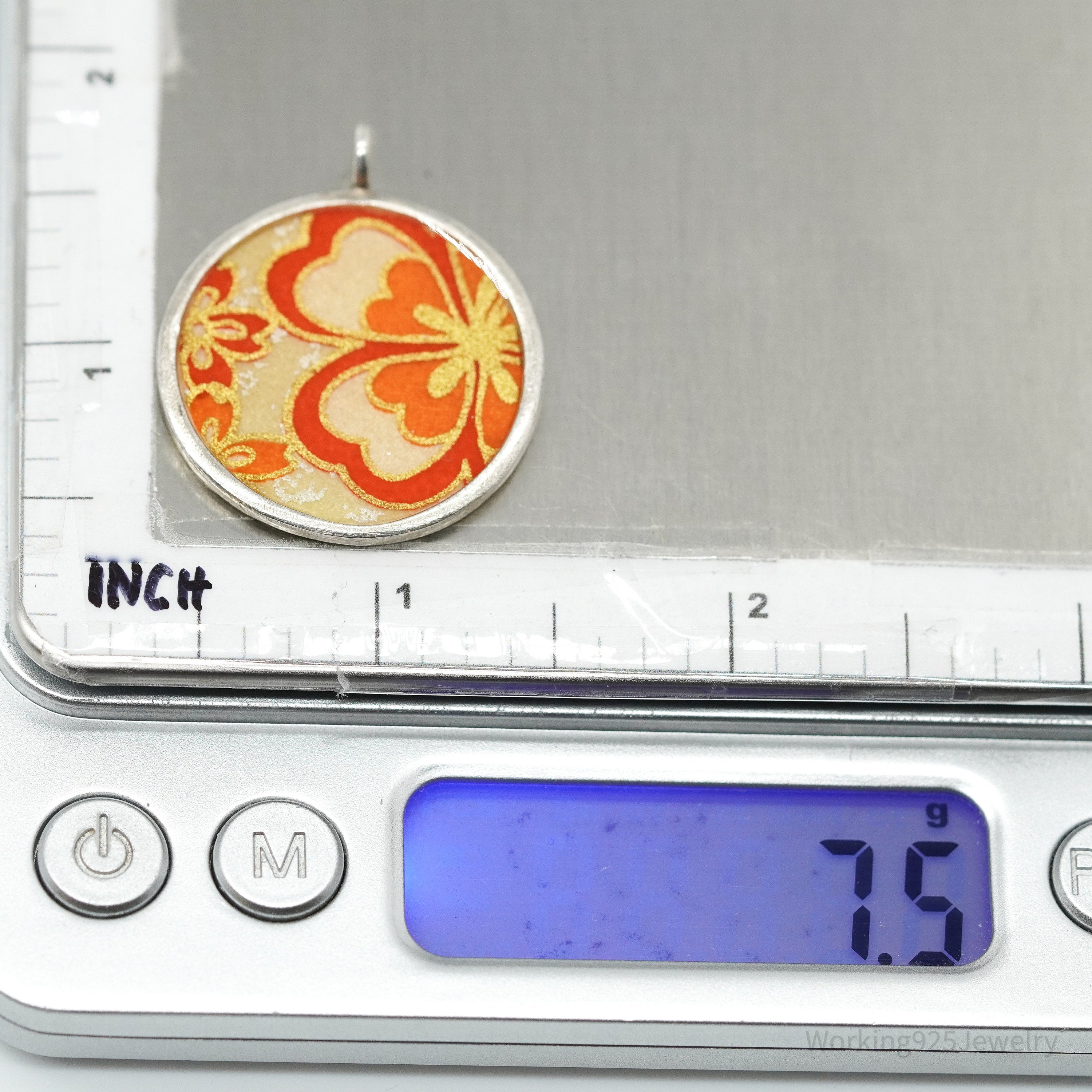 Vintage Designer S. Fleming Flowers Sterling Silver Necklace Pendant