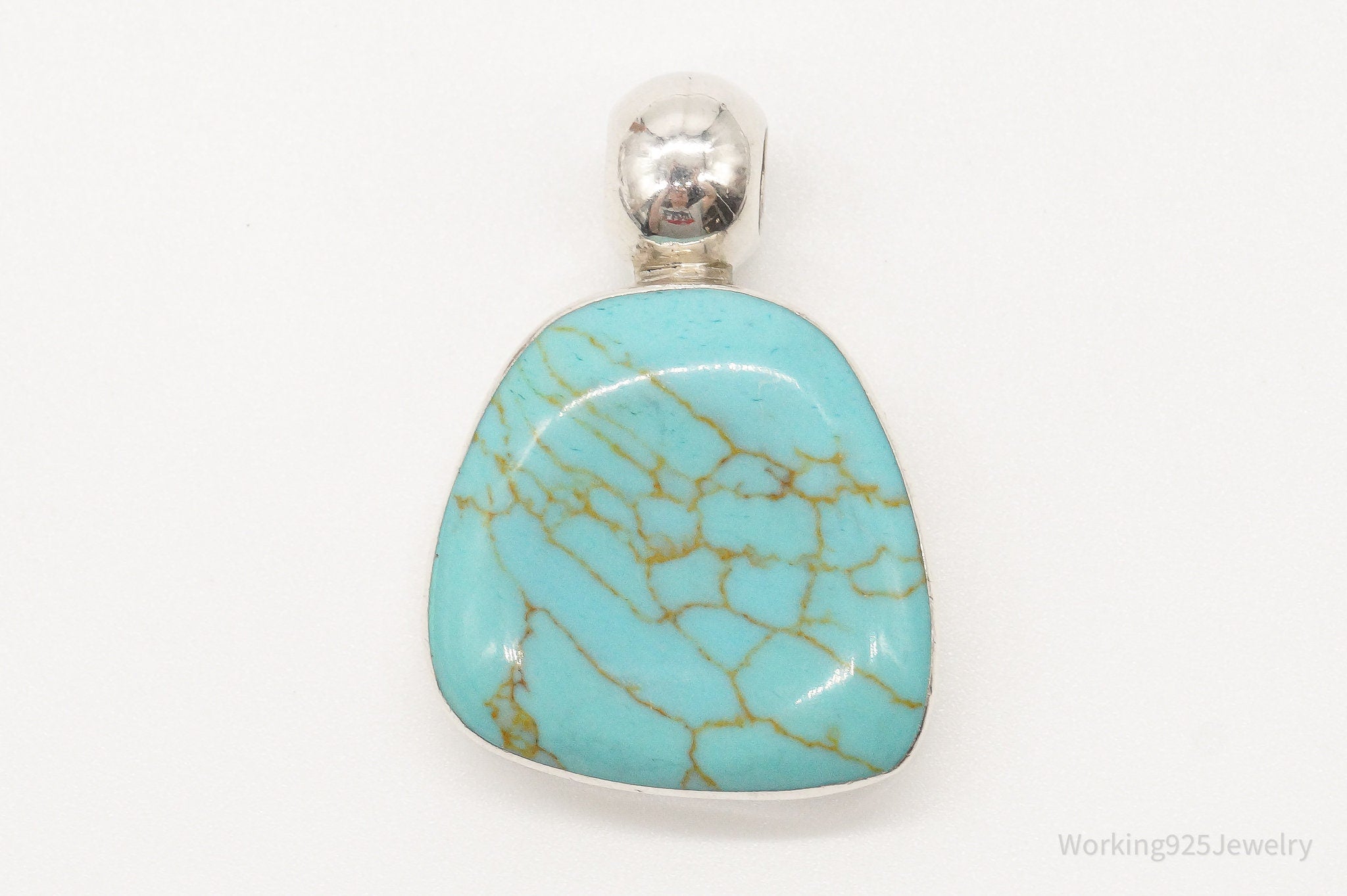 Vintage Mexico Turquoise Southwestern Sterling Silver Pendant