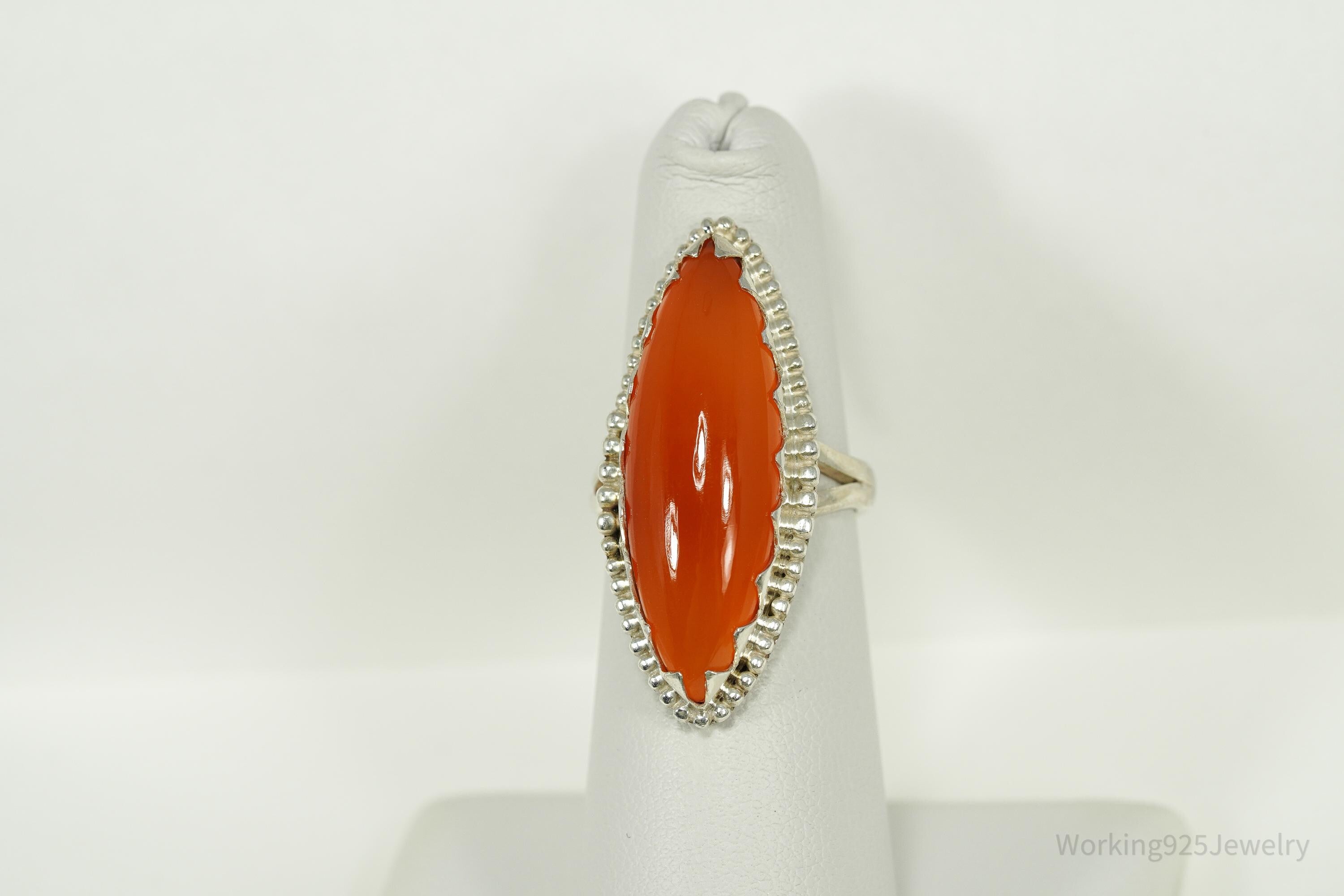 Vintage Carnelian Sterling Silver Ring - Size 5.5