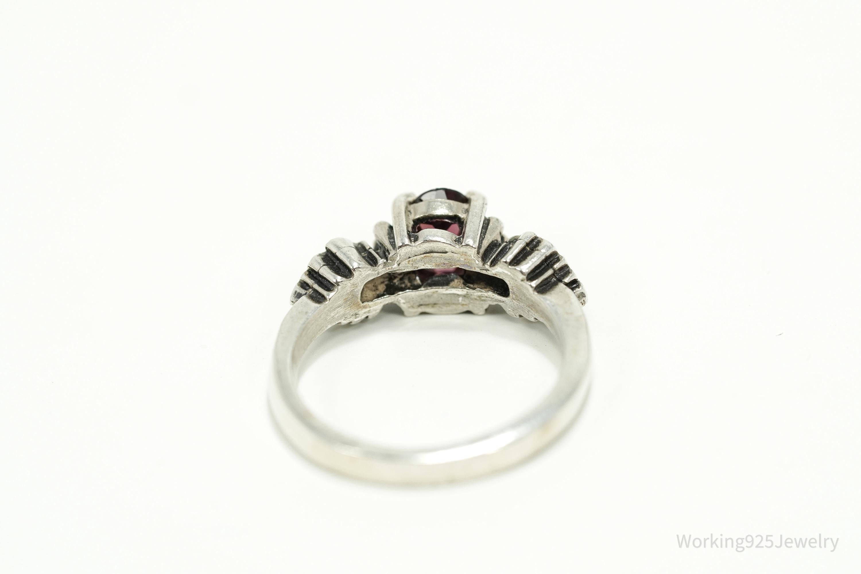 Vintage WMCO Rhodolite Garnet Sterling Silver Ring - Size 3.75