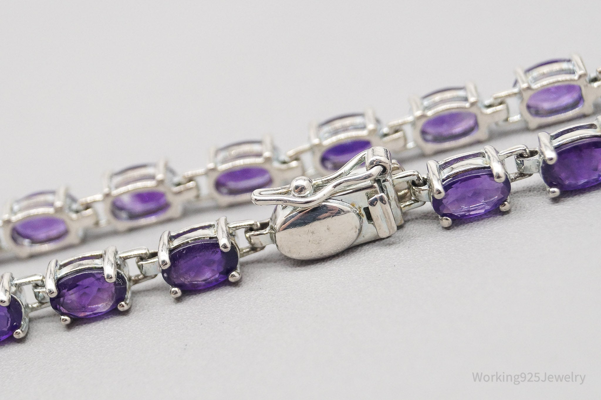 Vintage Designer Ross Simons Amethyst Sterling Silver Bracelet