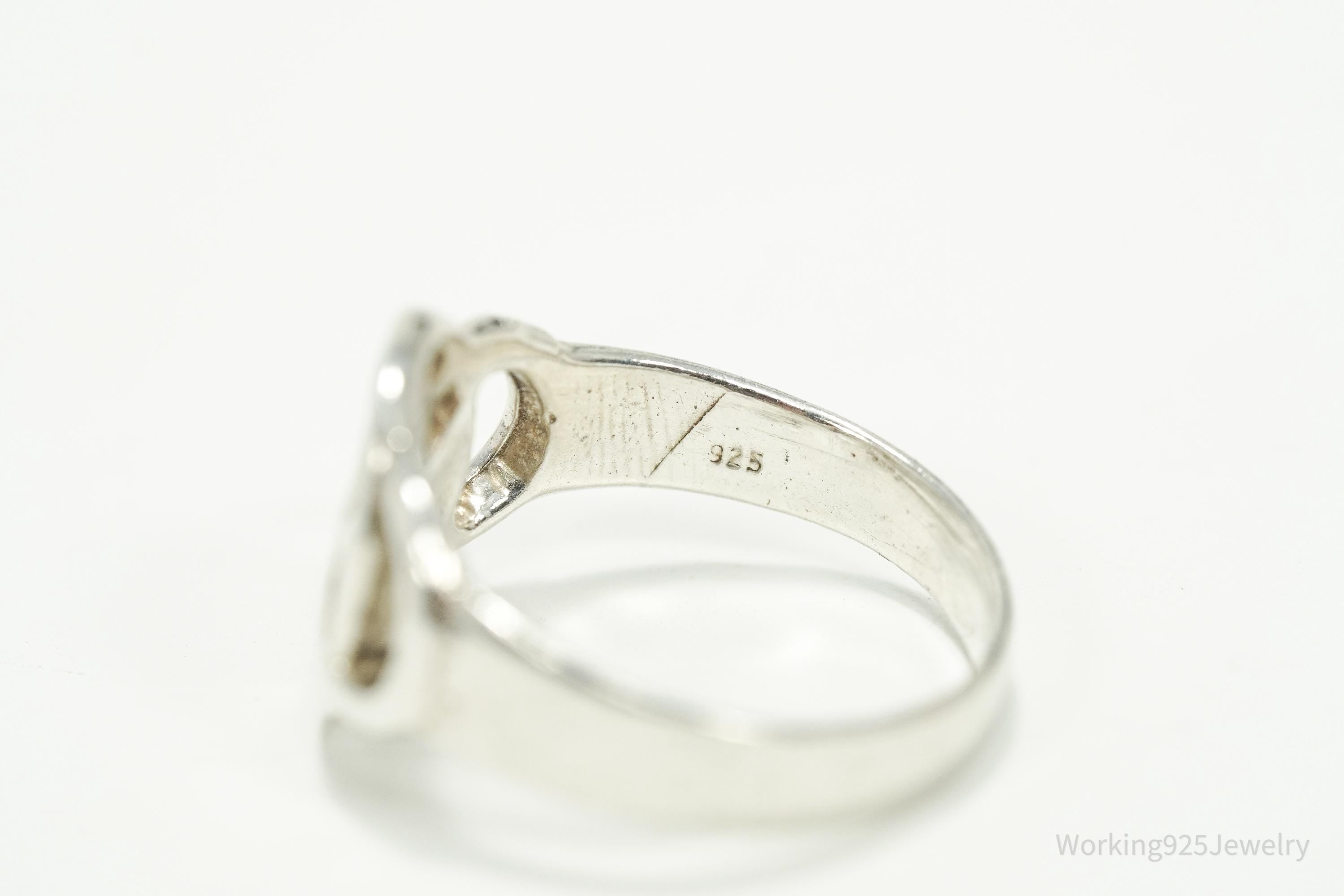 Vintage Ichthus Fish Sterling Silver Ring - Size 7.25