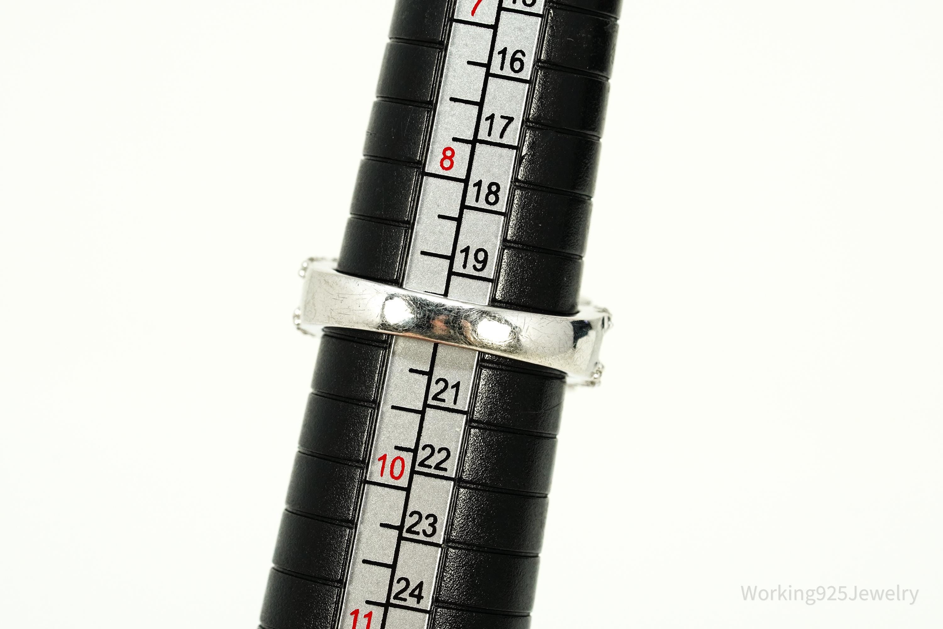 Vintage Cubic Zirconia Sterling Silver Ring Size 9