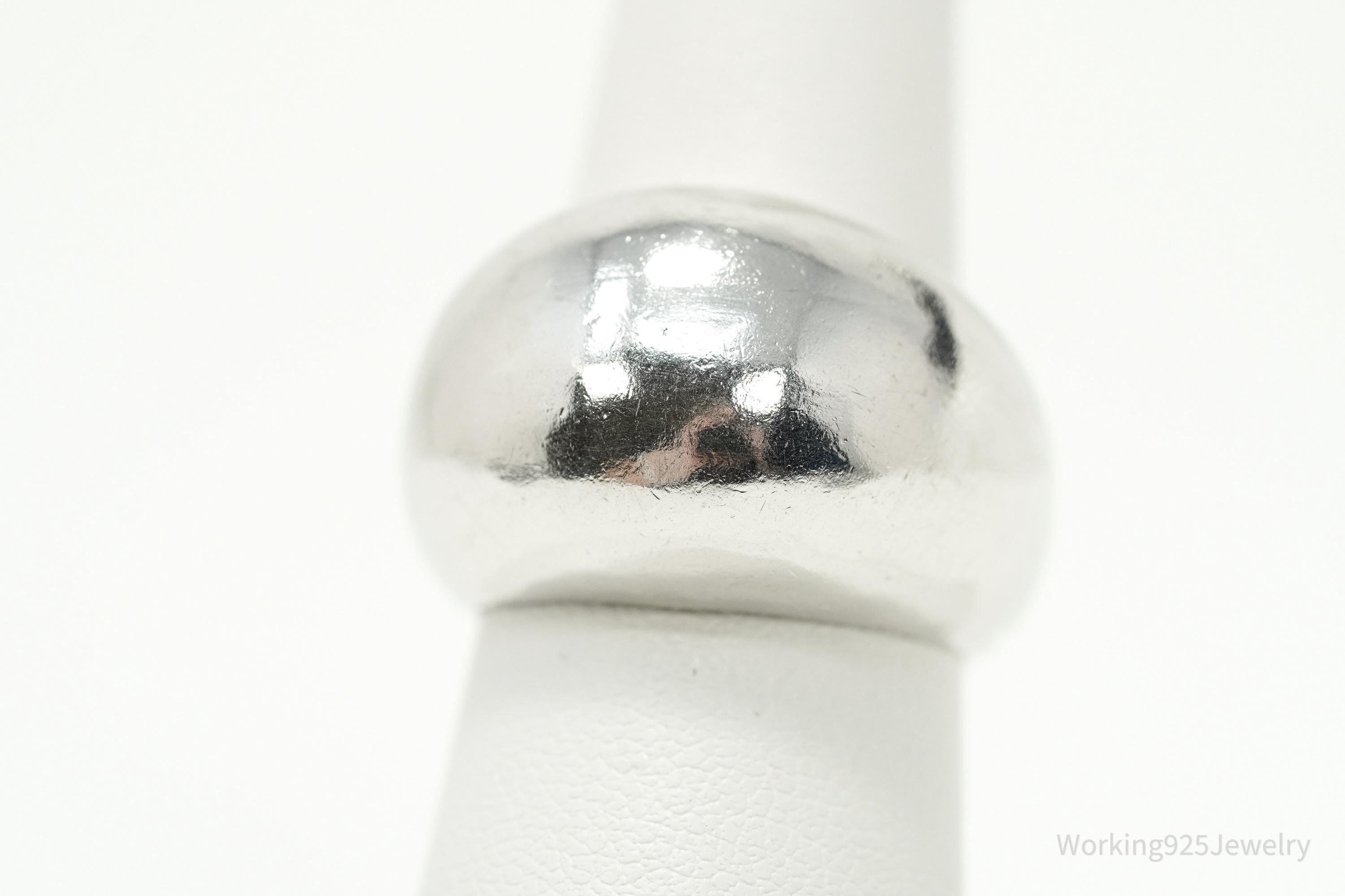 Vintage Designer Puffy Dome Style Sterling Silver Ring - Size 7