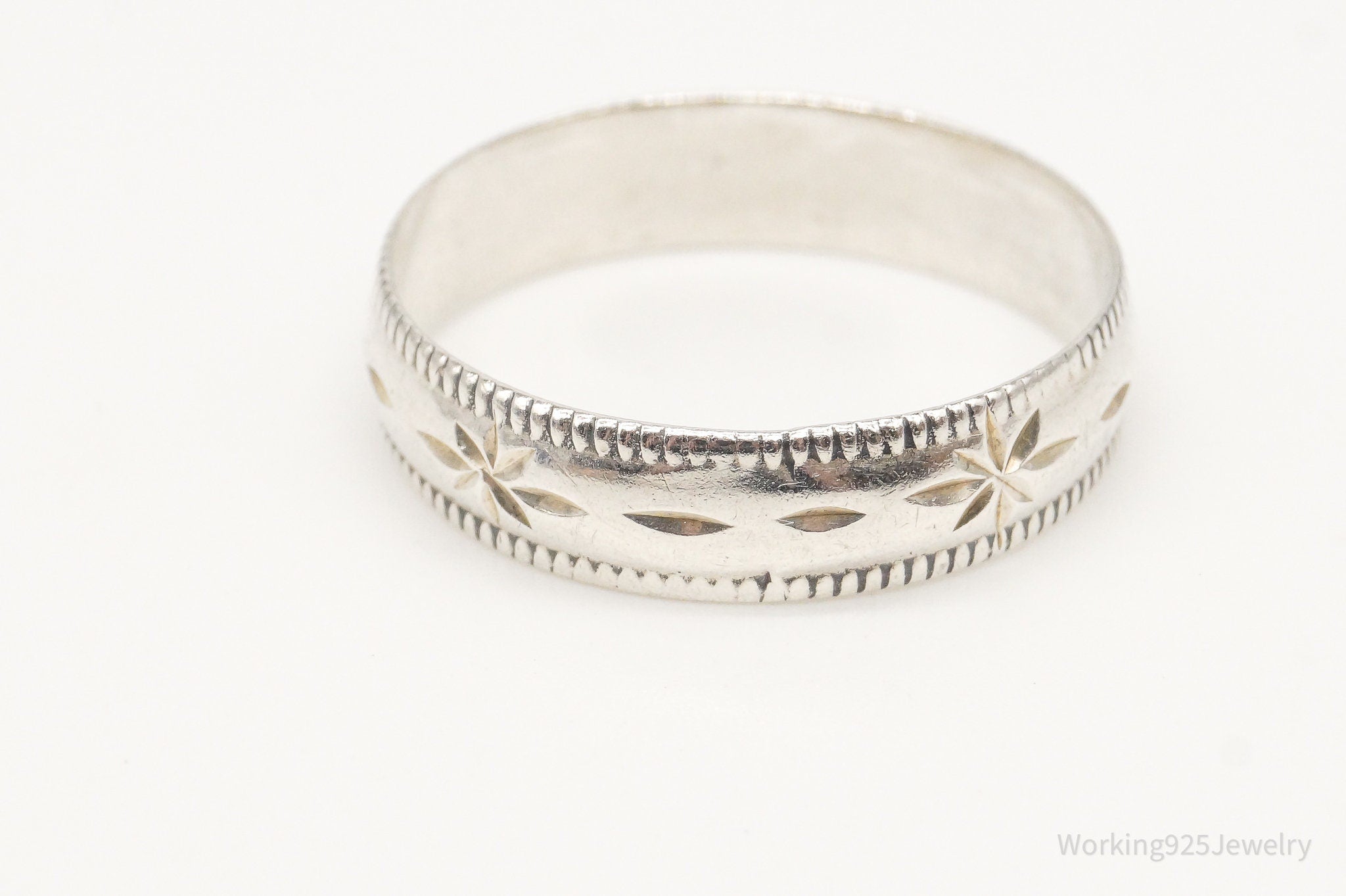 Vintage Native SC Sterling Silver Band Ring - SZ 12.25