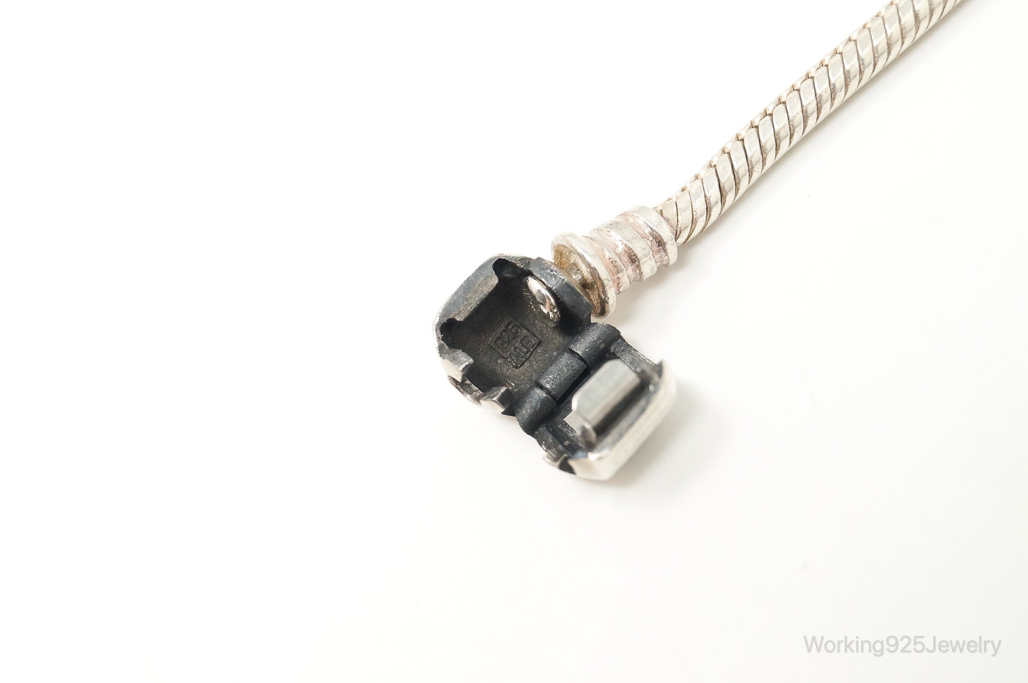 Designer Pandora Iconic Sterling Silver Clasp Charm Bracelet