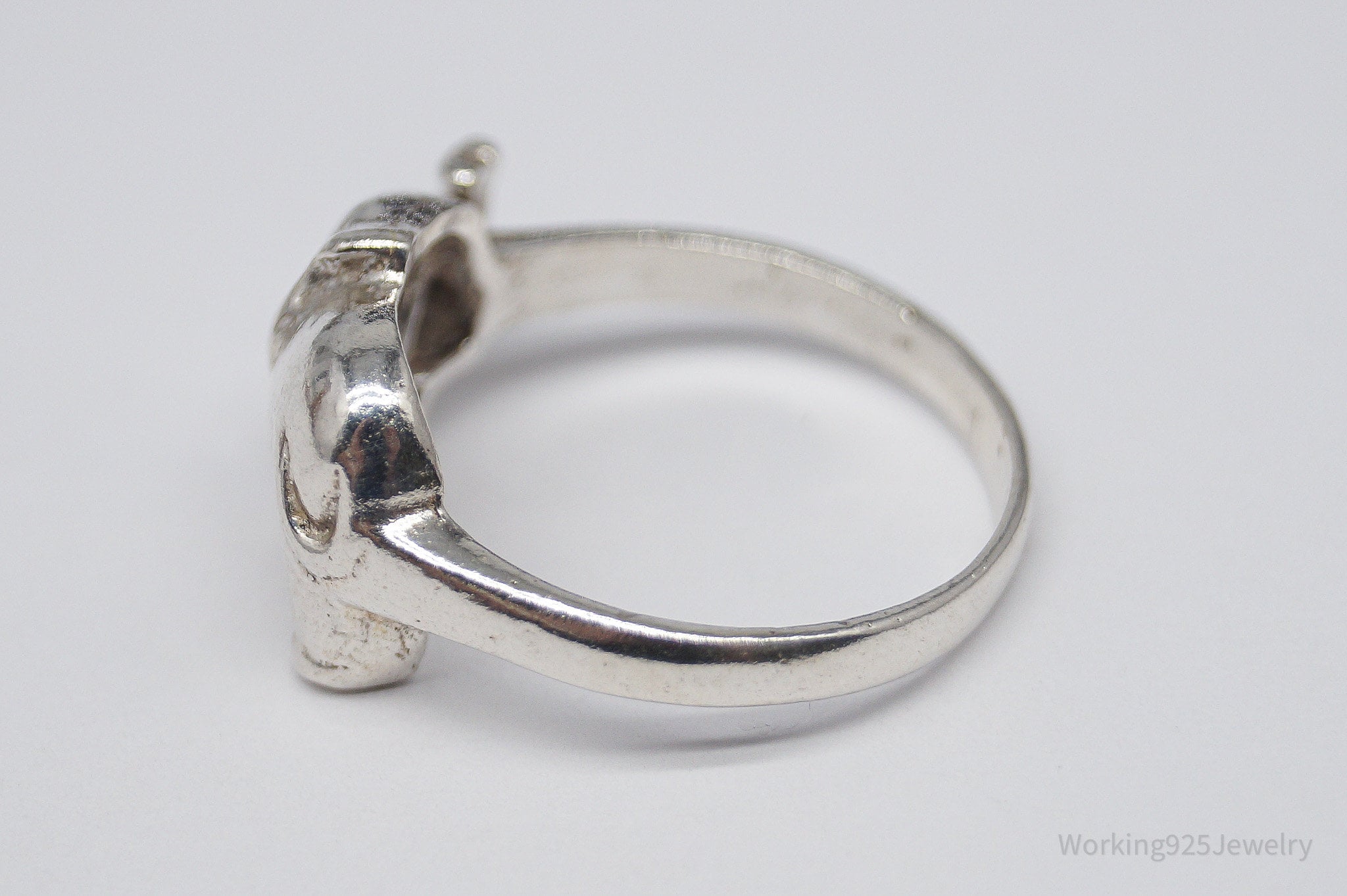 Vintage Elephant Sterling Silver Ring - Size 7.5