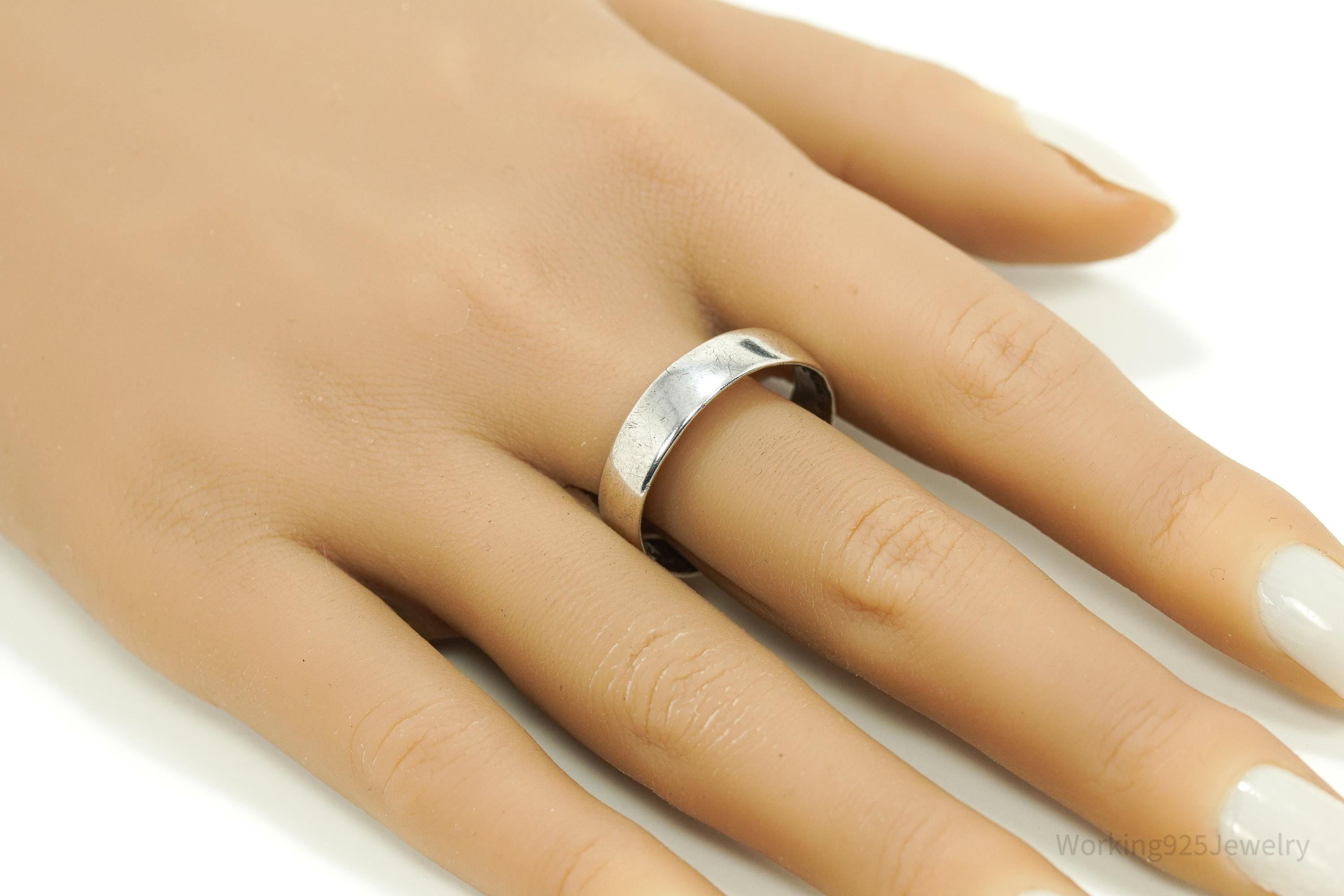 Vintage 1940 Half Dollar Silver Band Ring - Size 12