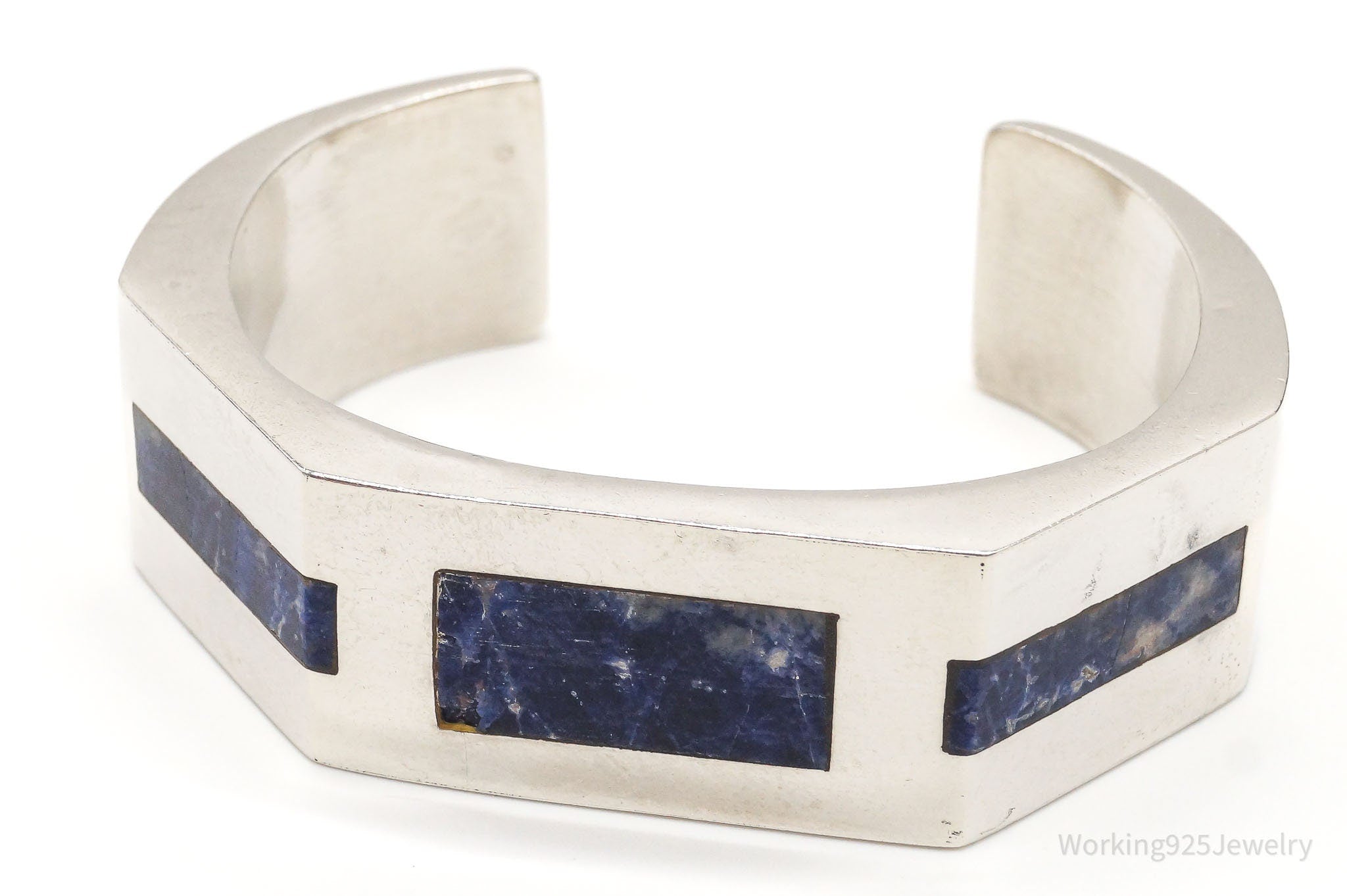 Vintage Mexico Sodalite Sterling Silver Bracelet