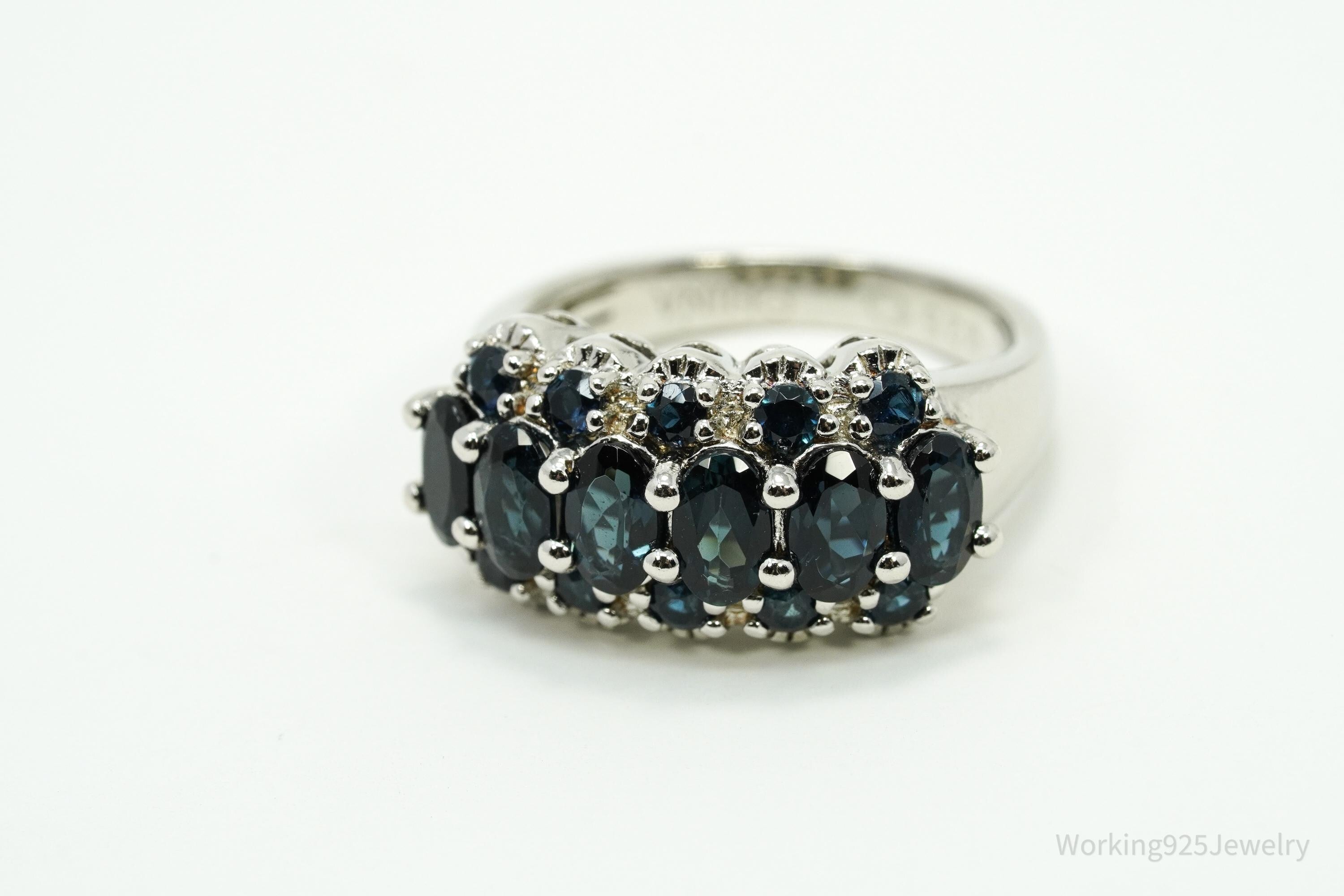 Vintage London Blue Topaz Sterling Silver Ring - Size 4.25