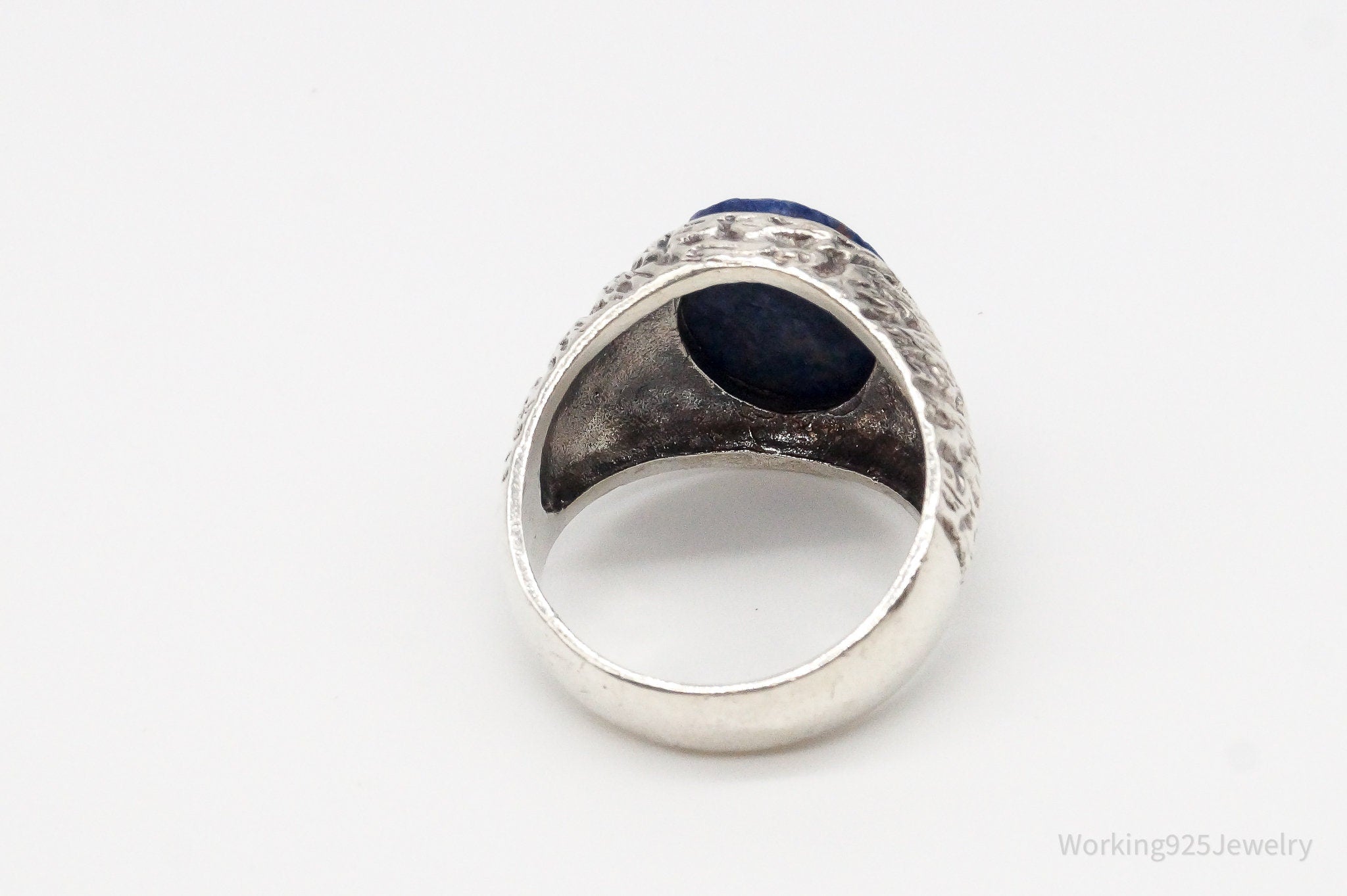 Vintage Large Sodalite Sterling Silver Ring - Size 9.25