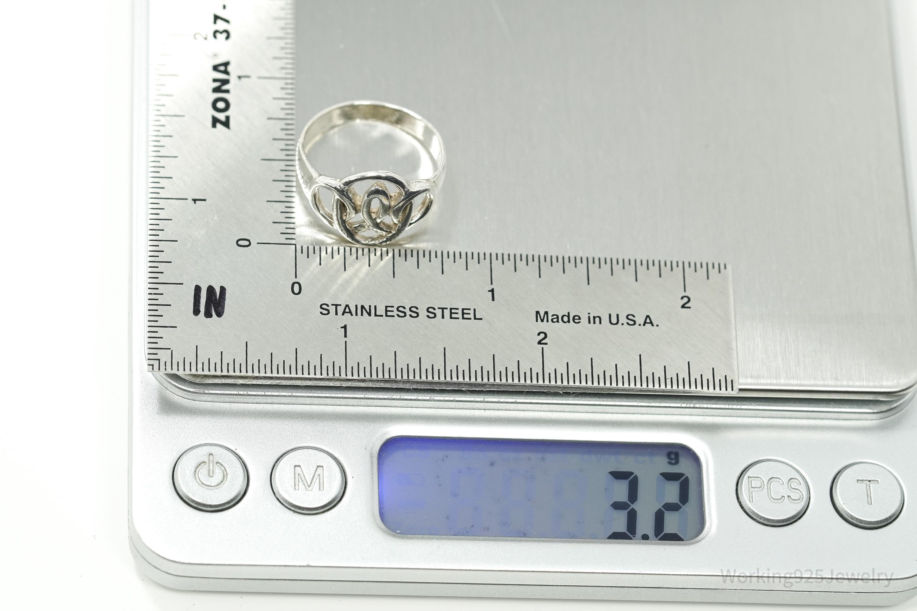 Vintage Ichthus Fish Sterling Silver Ring - Size 7.25