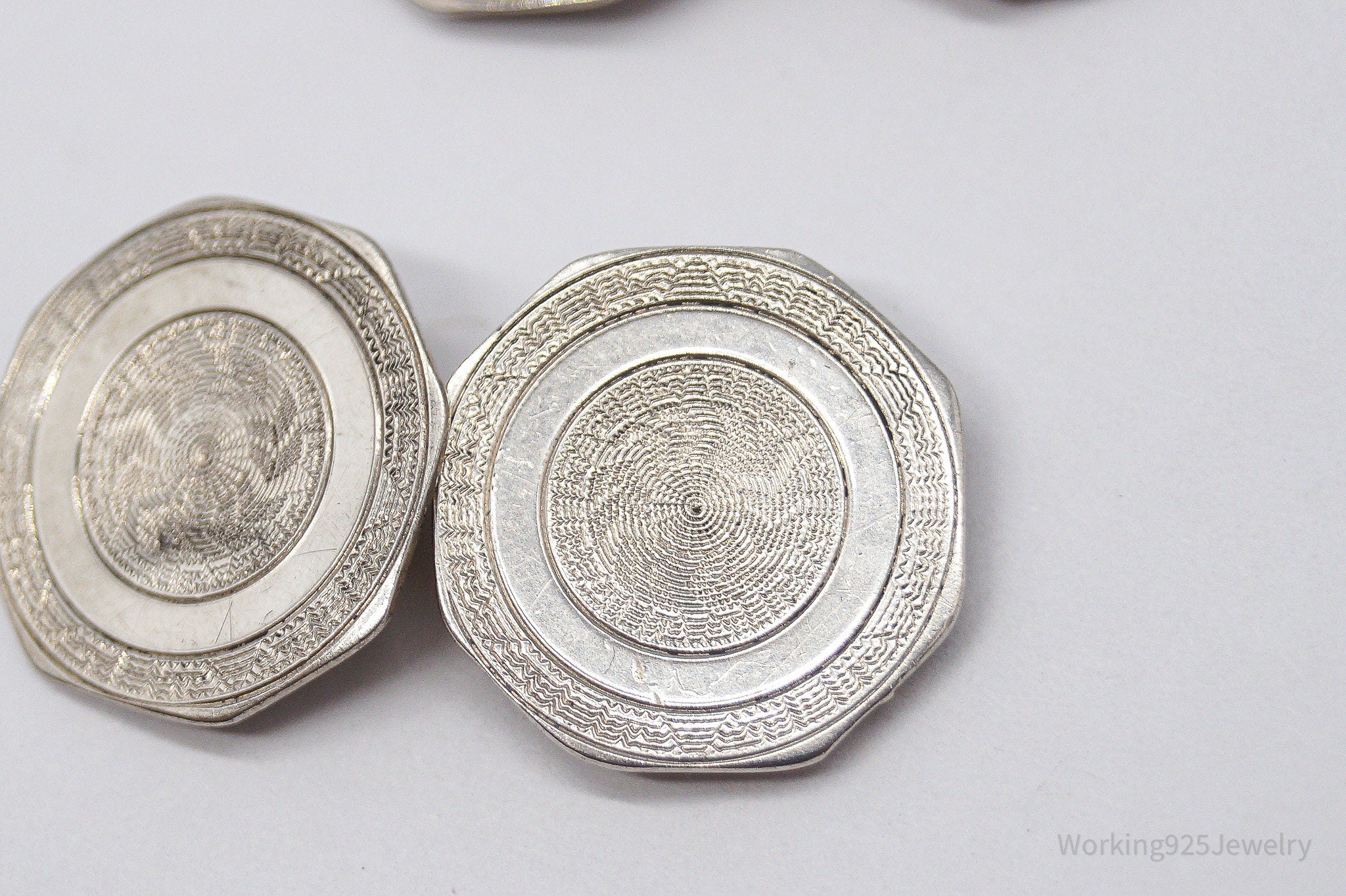 Antique Octagon Sterling Silver Cufflinks