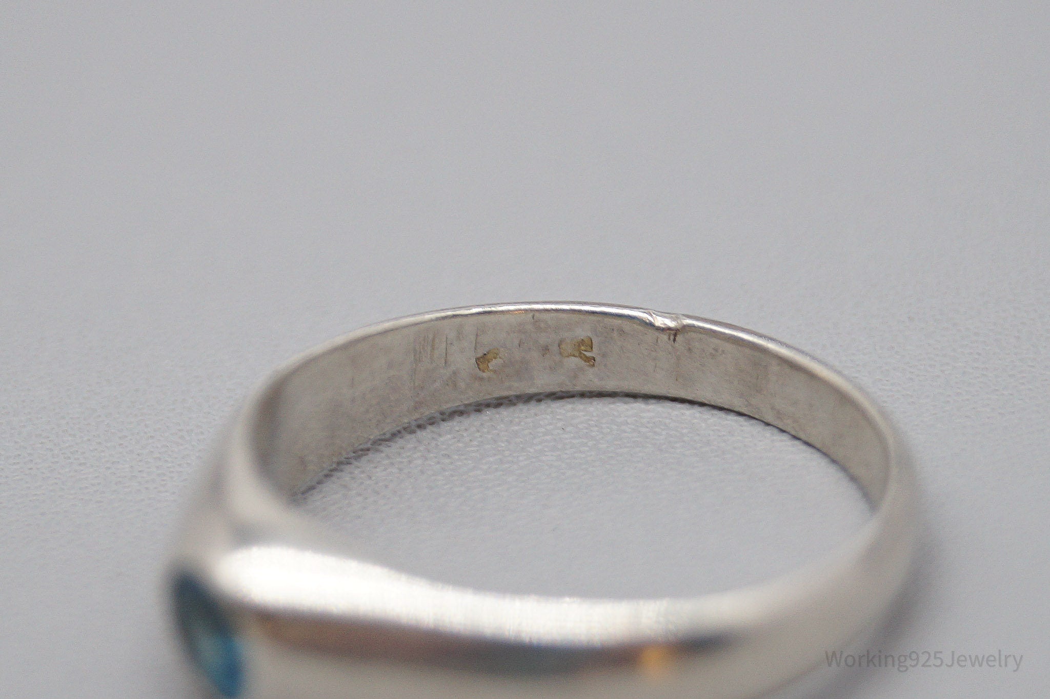 Vintage Blue Topaz Sterling Silver Ring - Size 6.5