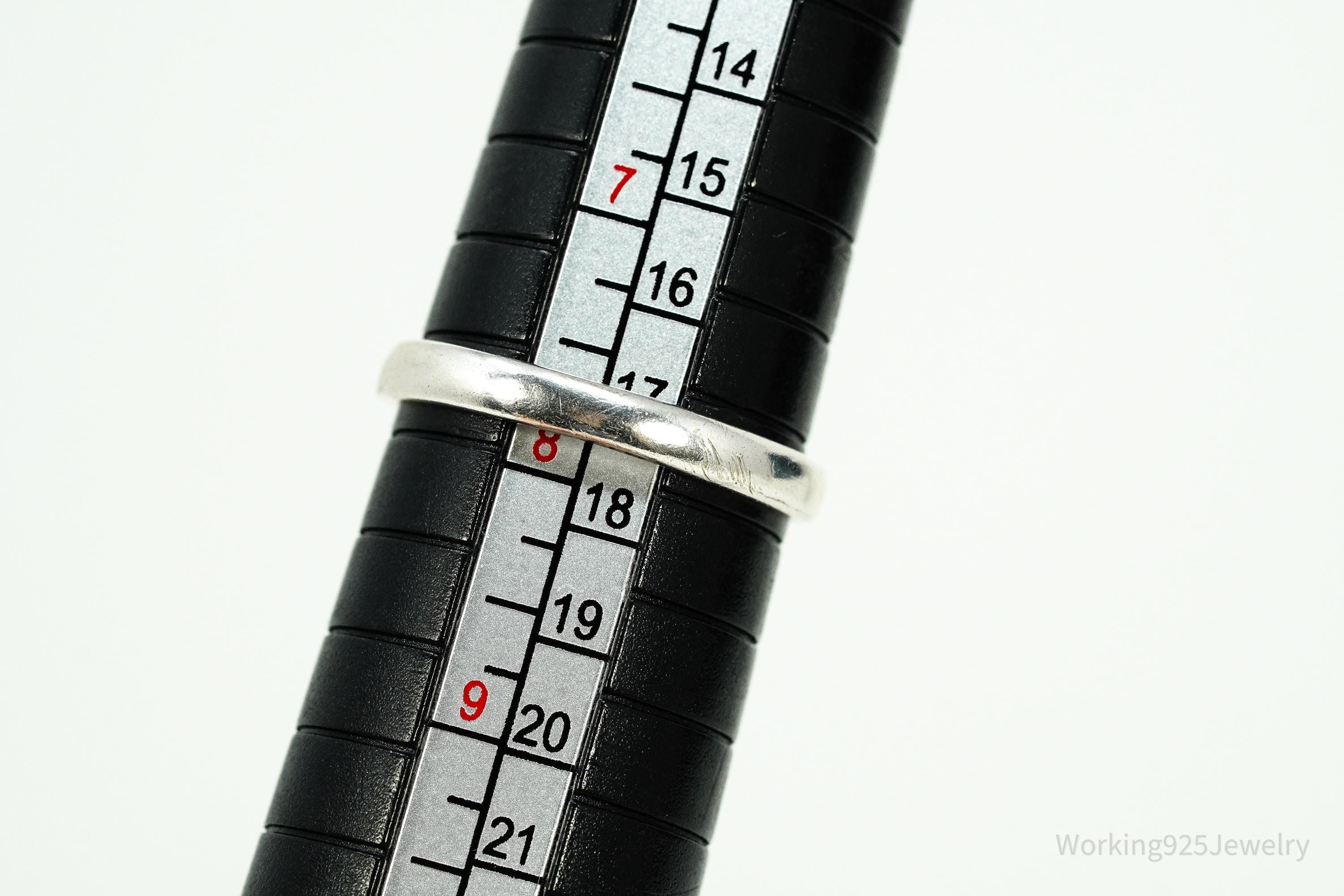 Vintage Black Onyx Sterling Silver Ring - Size 7.75