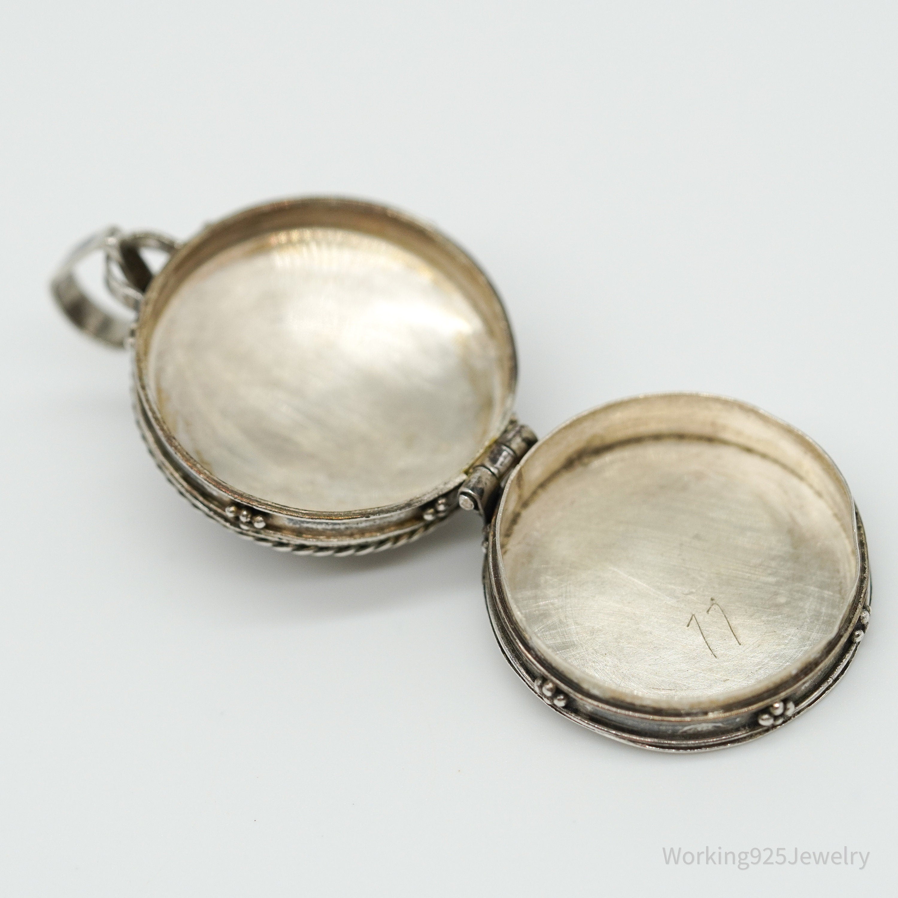 Vintage Lapis Lazuli Locket Silver Pendant