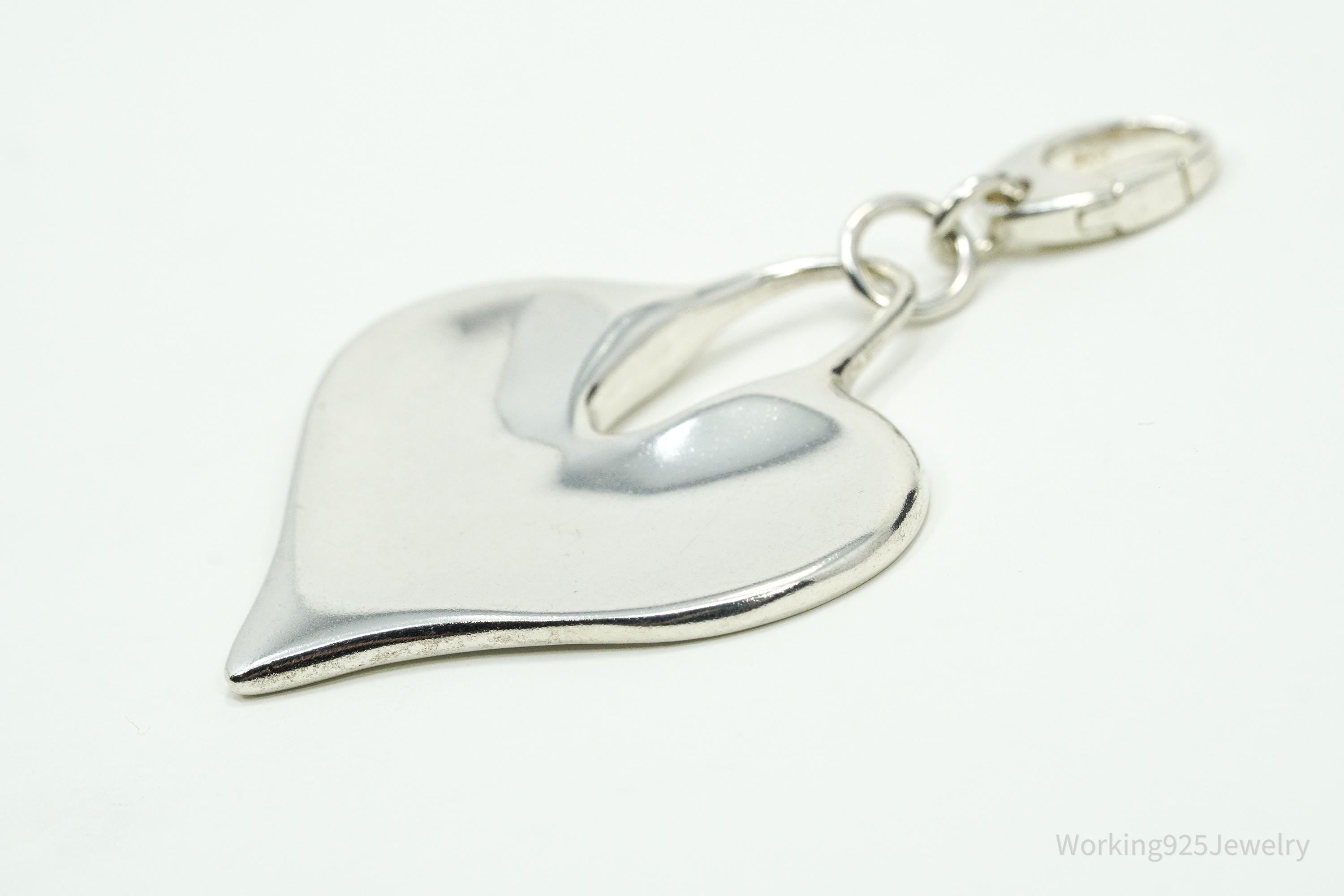 Designer RLM Studios Robert Lee Morris Large Heart Sterling Silver Pendant