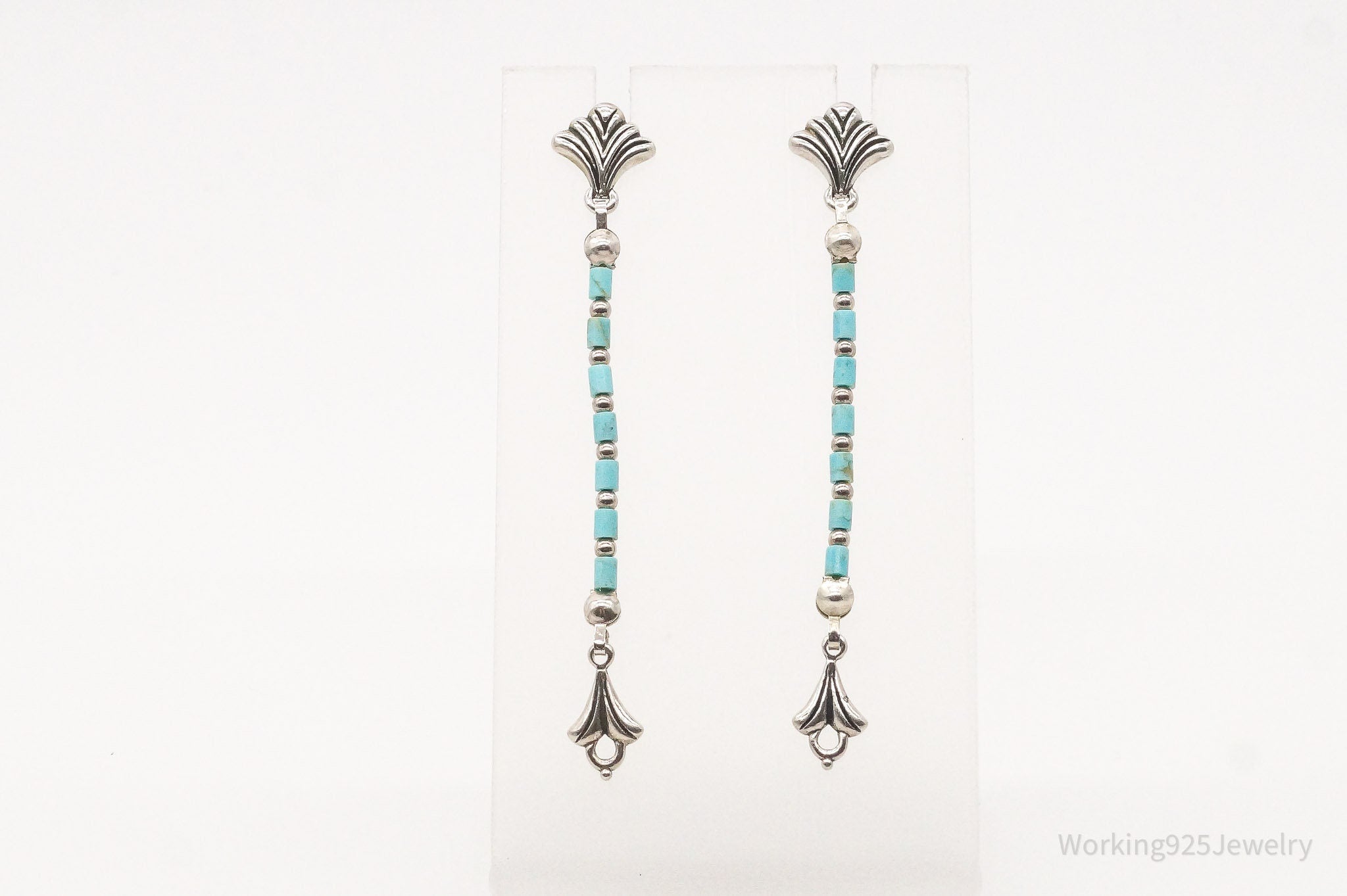 Western Designer Carolyn Pollack Relios Turquoise Sterling Silver Earrings