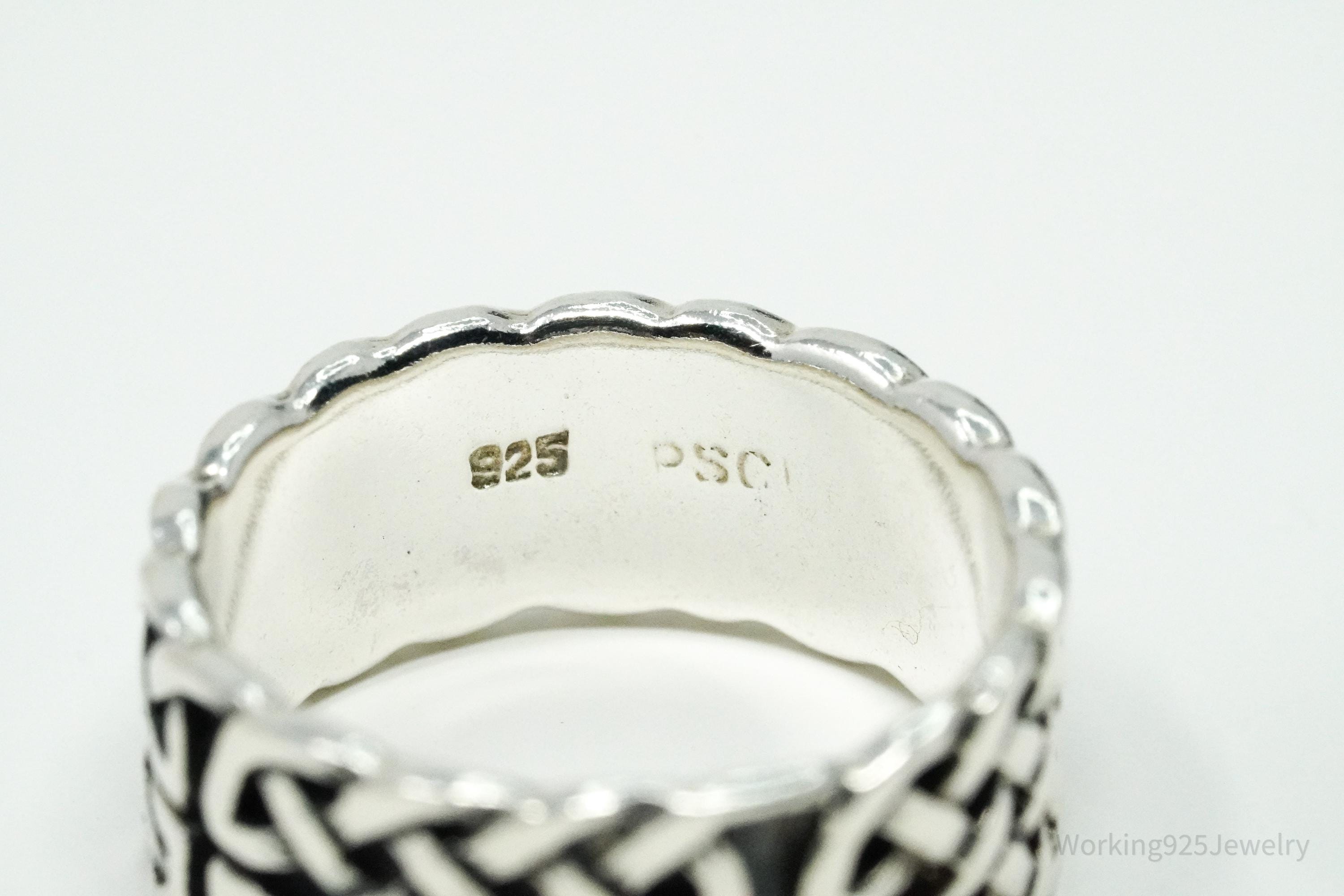 Vintage Designer PSCL Celtic Knot Design Sterling Silver Band Ring - Size 6.5