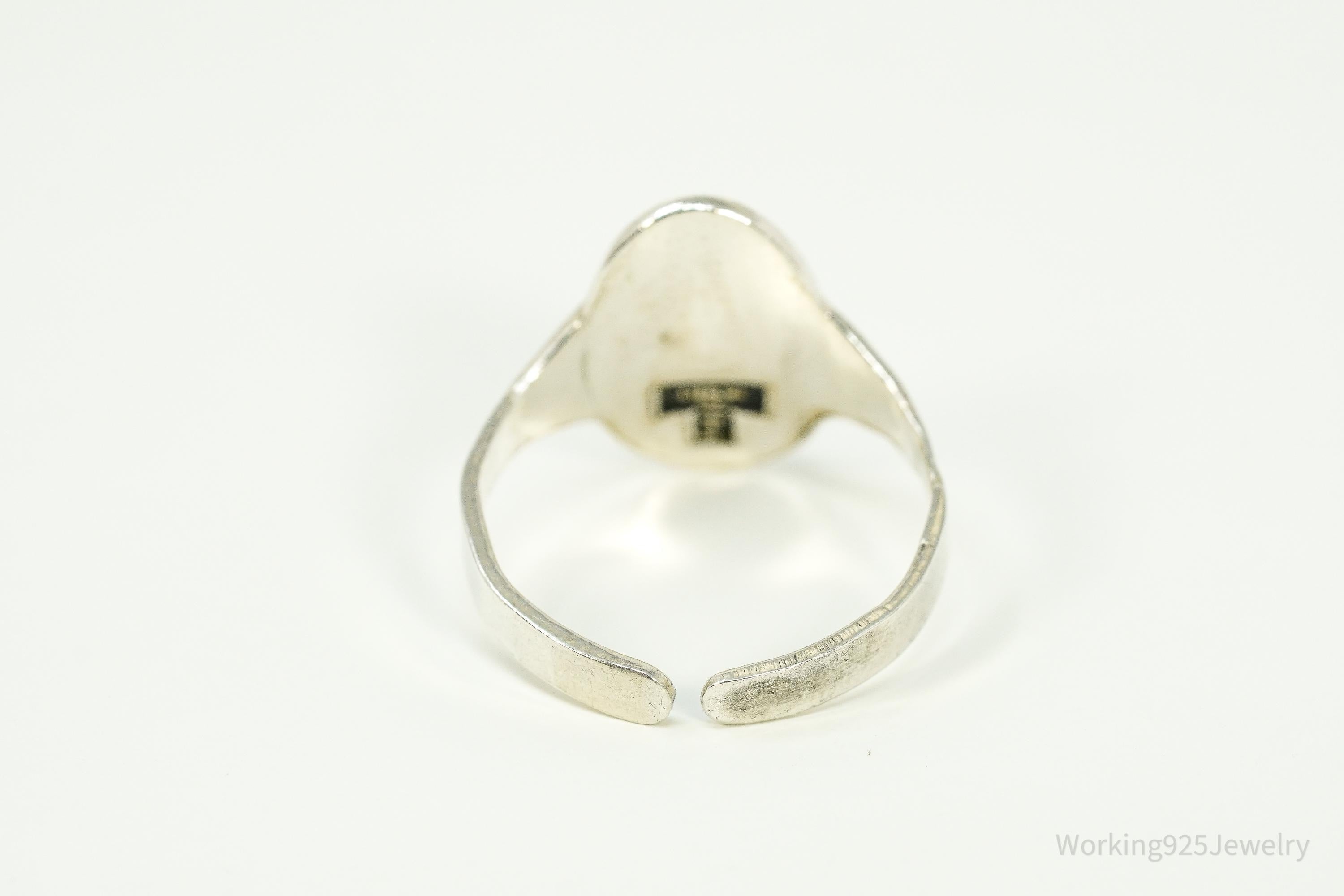 Vintage 1940s Girl Scout Brownie Scouts Sterling Silver Ring - Size 8 Adjustable