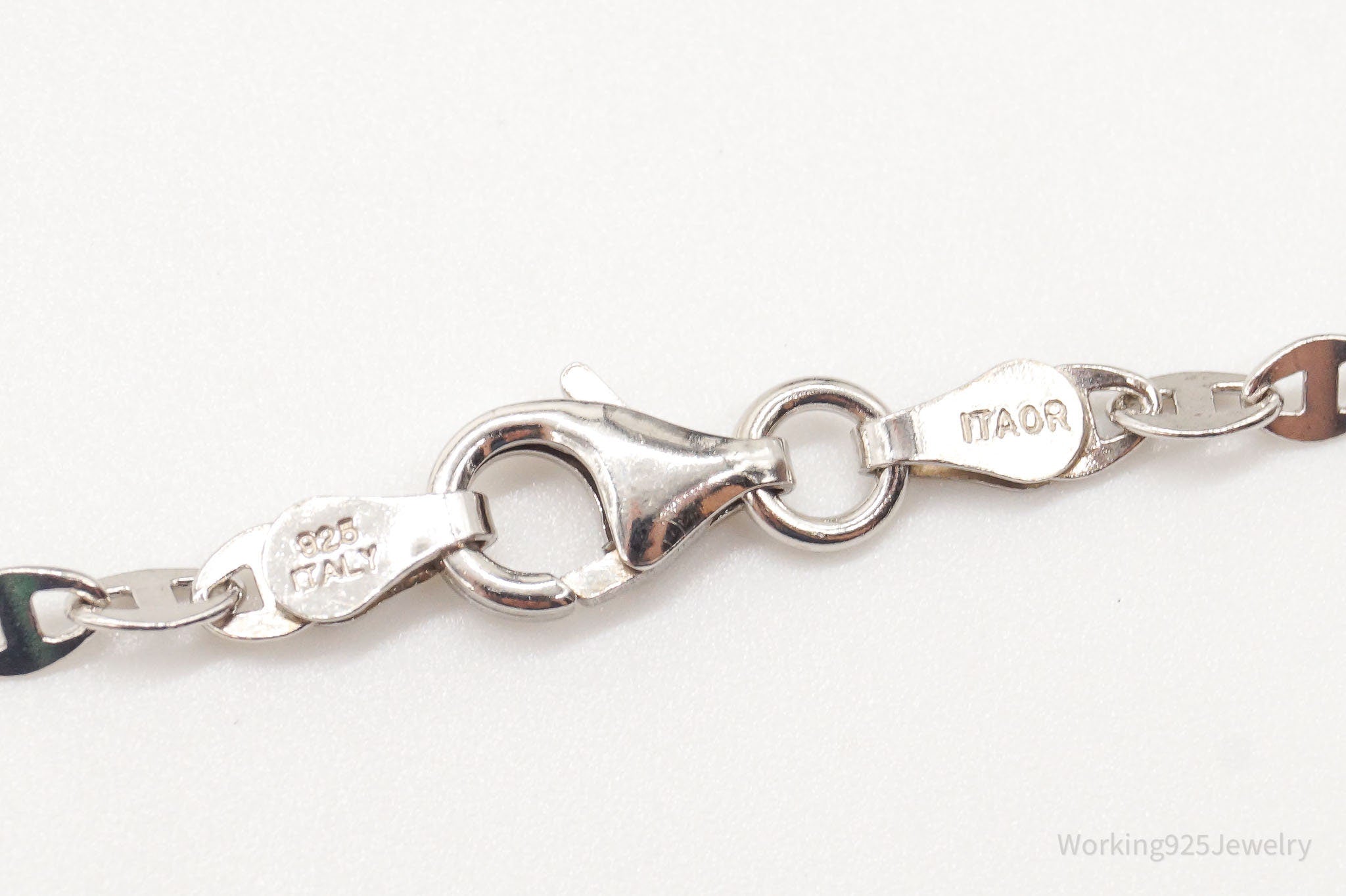 Long Vintage Italian Designer Itaor Sterling Silver Chain Necklace 18"