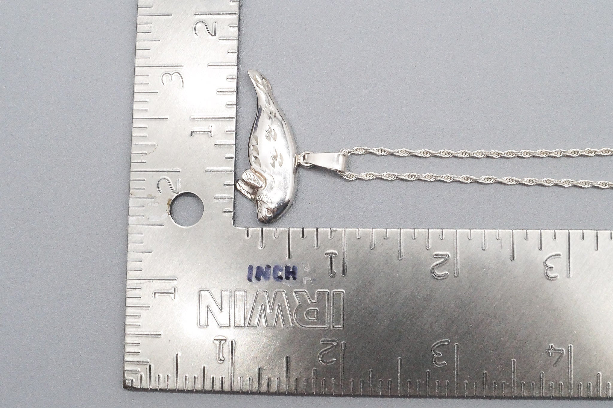 Vintage Manatee Sterling Silver Necklace 30"