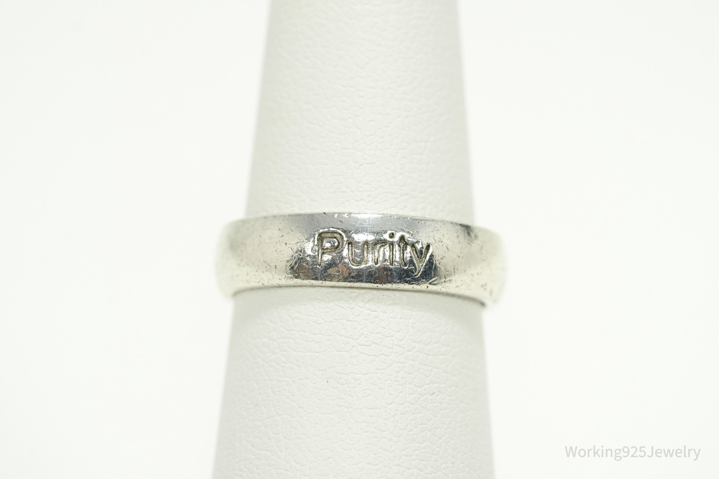 Vintage "Purity" Sterling Silver Band Ring - Size 6.75