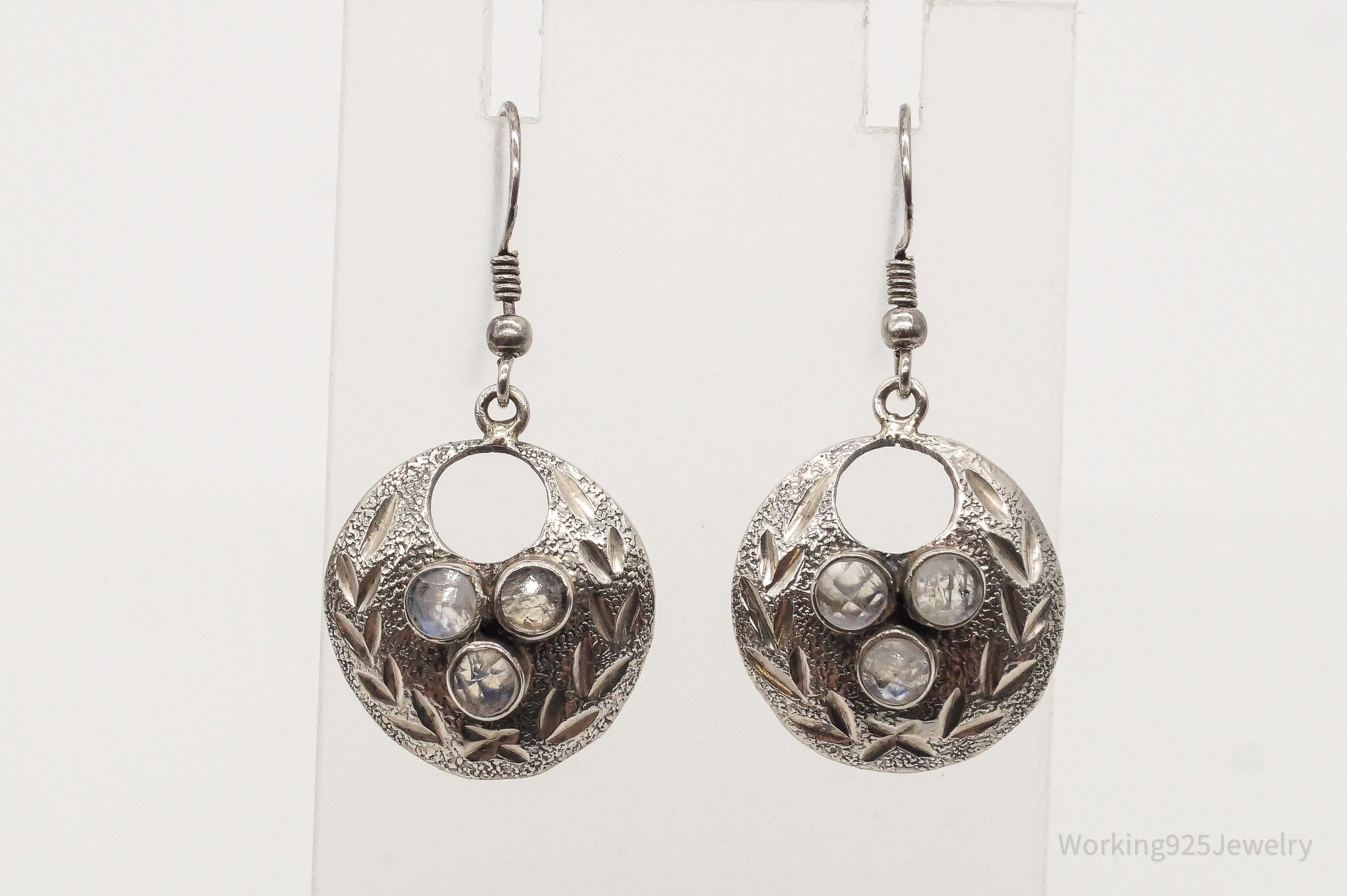 Vintage Moonstone Sterling Silver Earrings