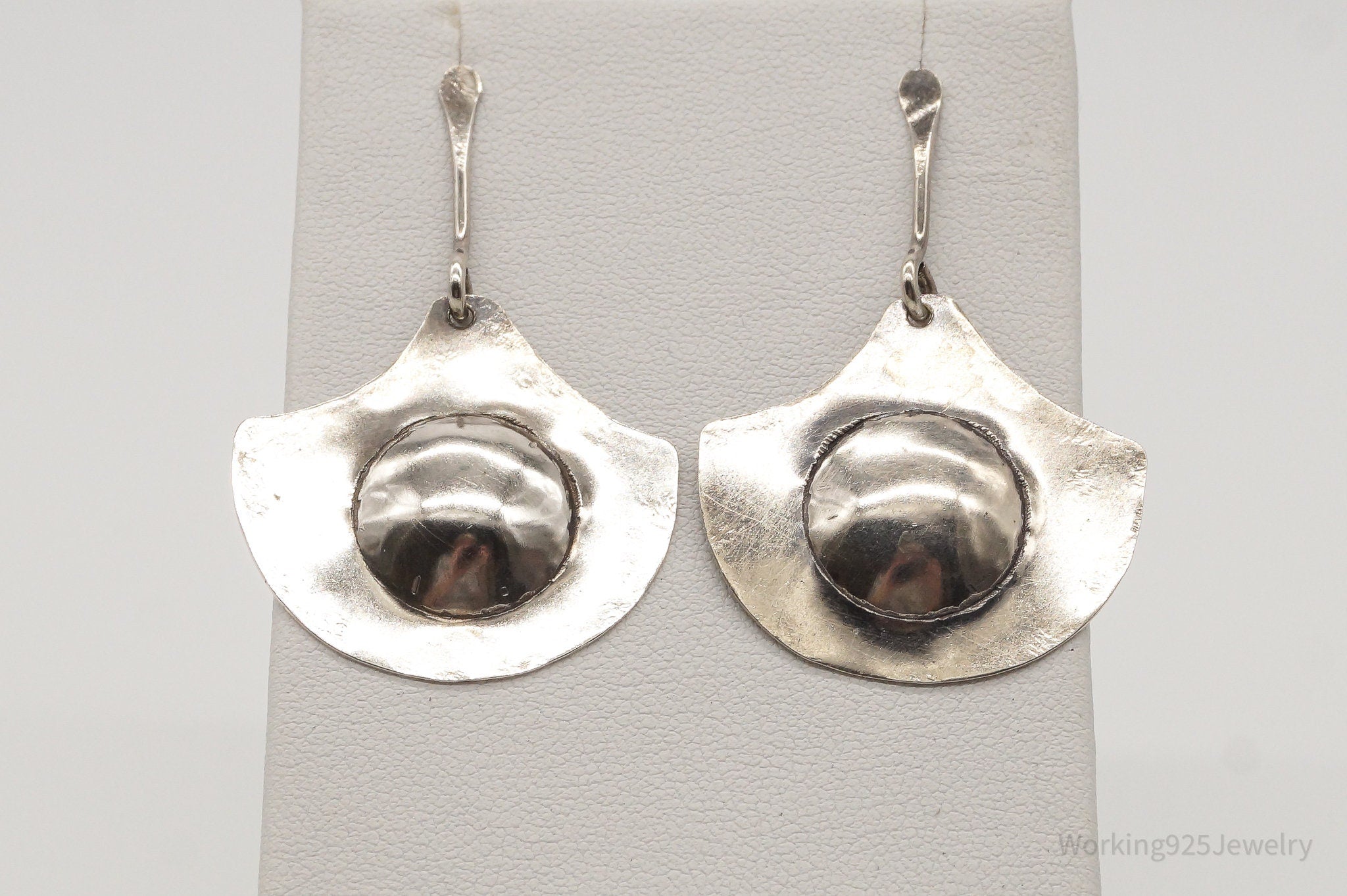 Vintage Modernist SYB Sterling Silver Earrings