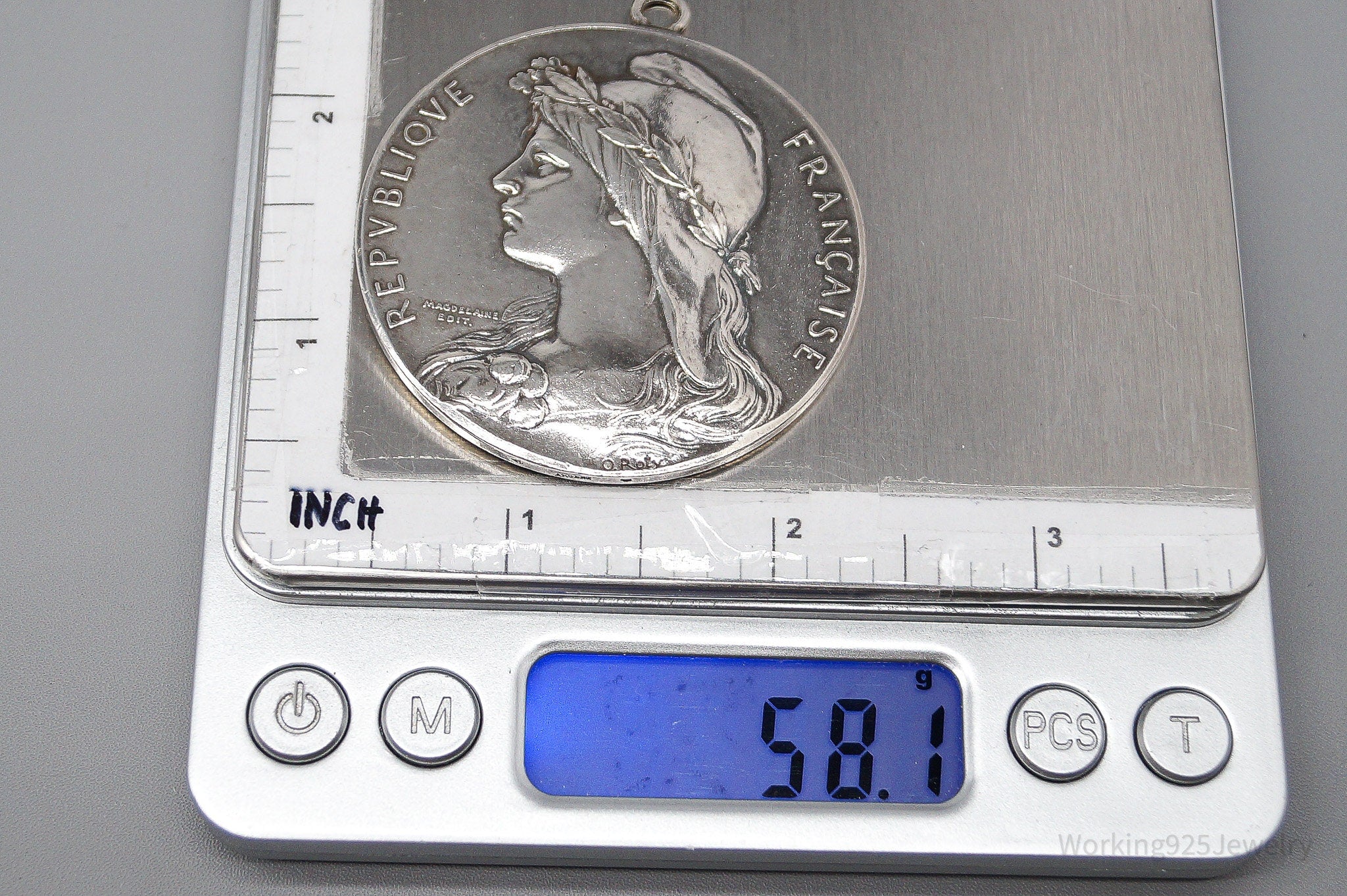 RARE Large Antique 1909 Nogent Joinville Sailing Society France Silver Medal