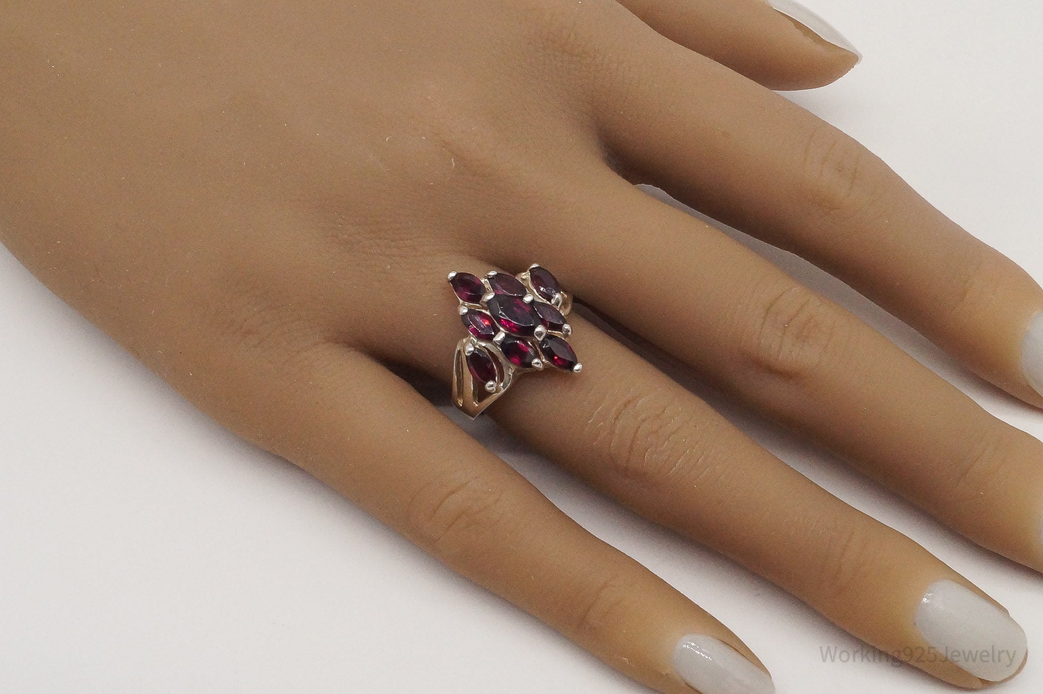 Vintage Avon Rhodolite Garnet Sterling Silver Ring - Size 7