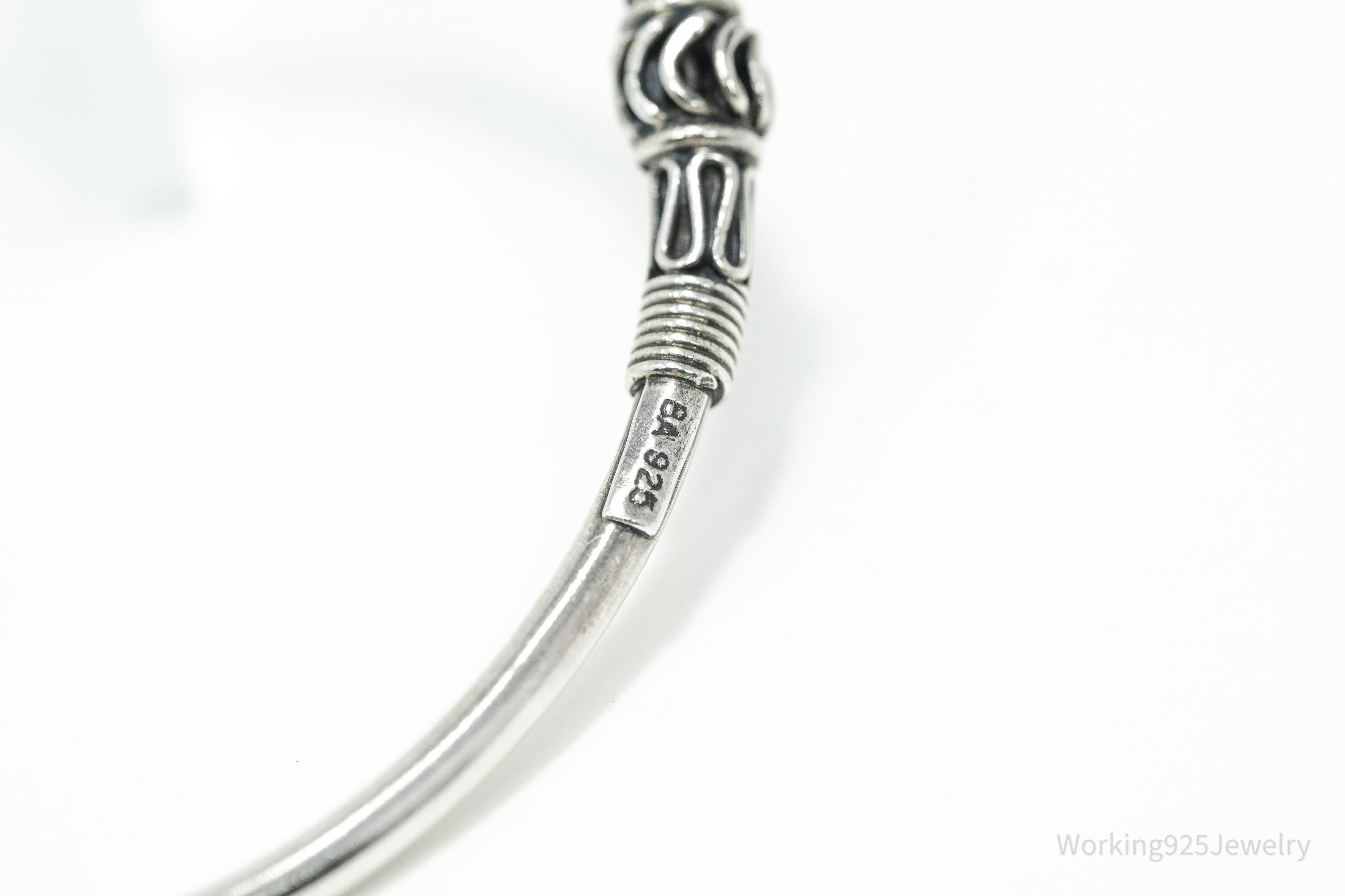 Vintage Designer BA Suarti Sterling Silver Bangle Bracelet 7 7/8"