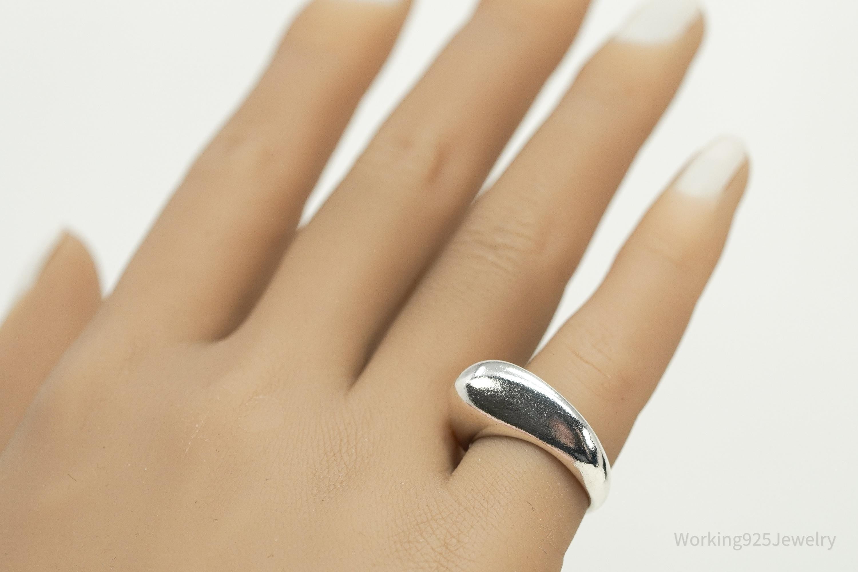 Birks Modernist Style Sterling Silver Ring - Size 5.75