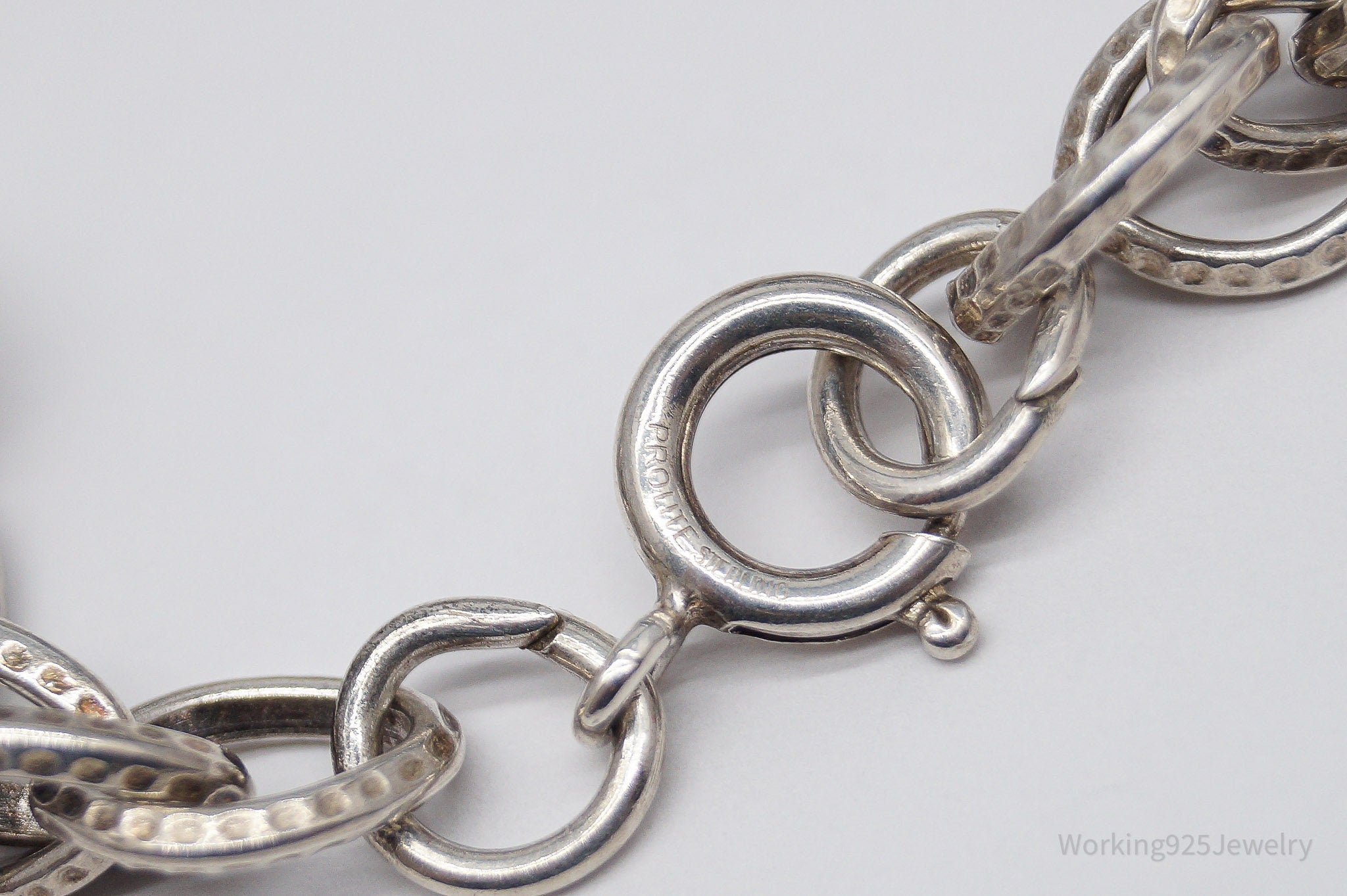 Vintage Prolite Chain Link Sterling Silver Bracelet - 8"