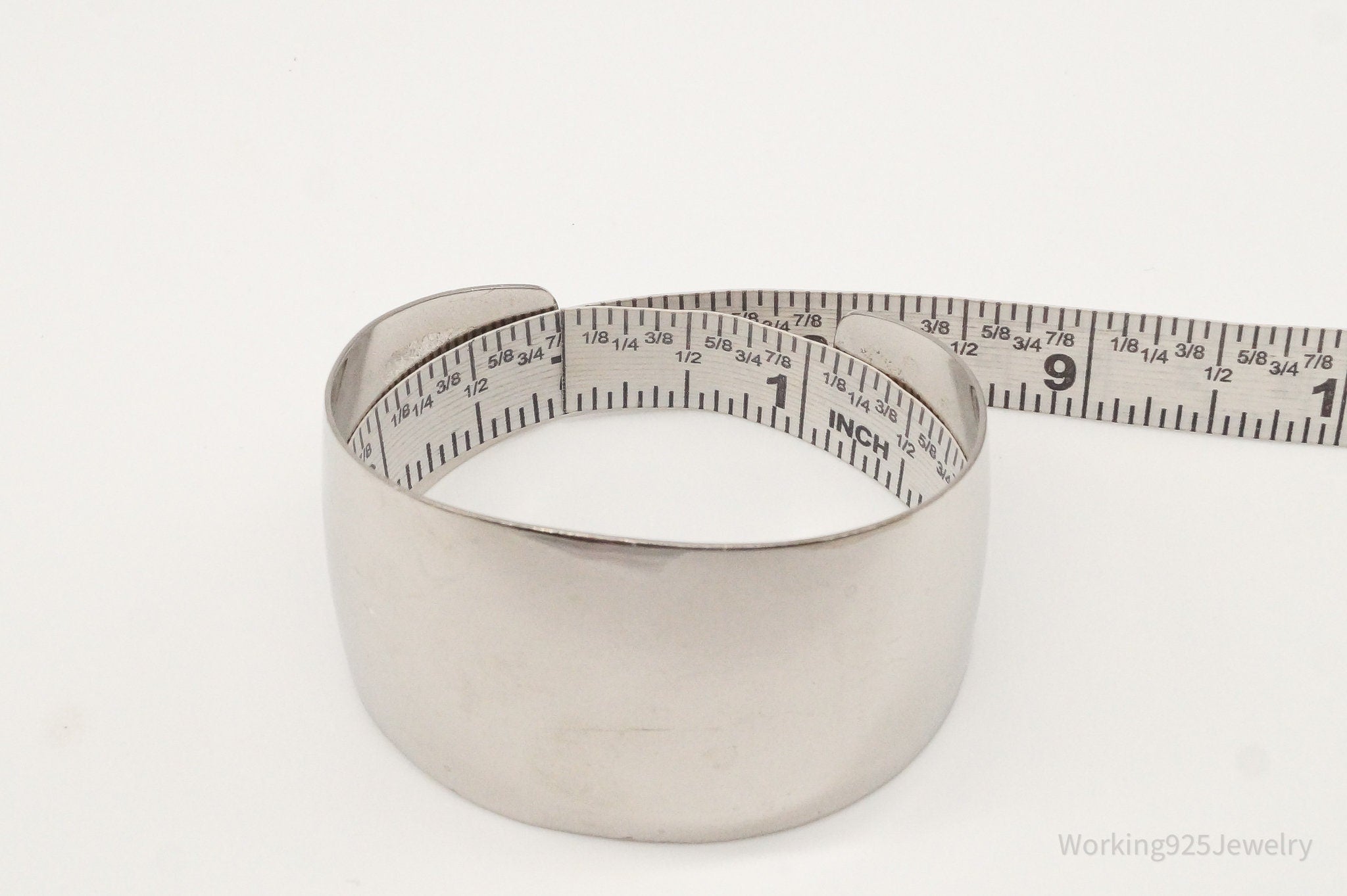 Antique Designer Danecraft Sterling Silver Wide Cuff Bracelet