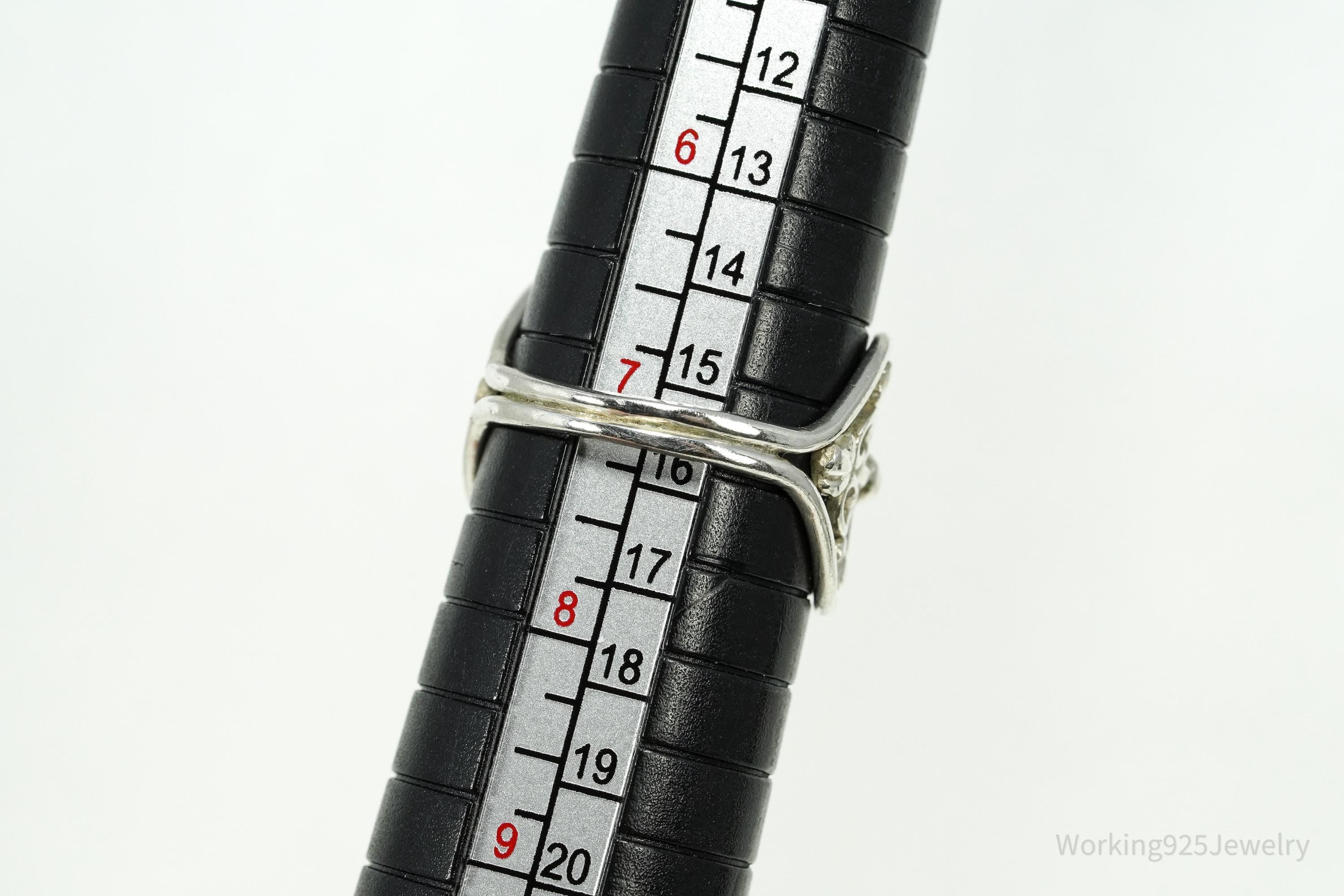 Vintage Nepal Purple Amethyst Sterling Silver Ring Size 7