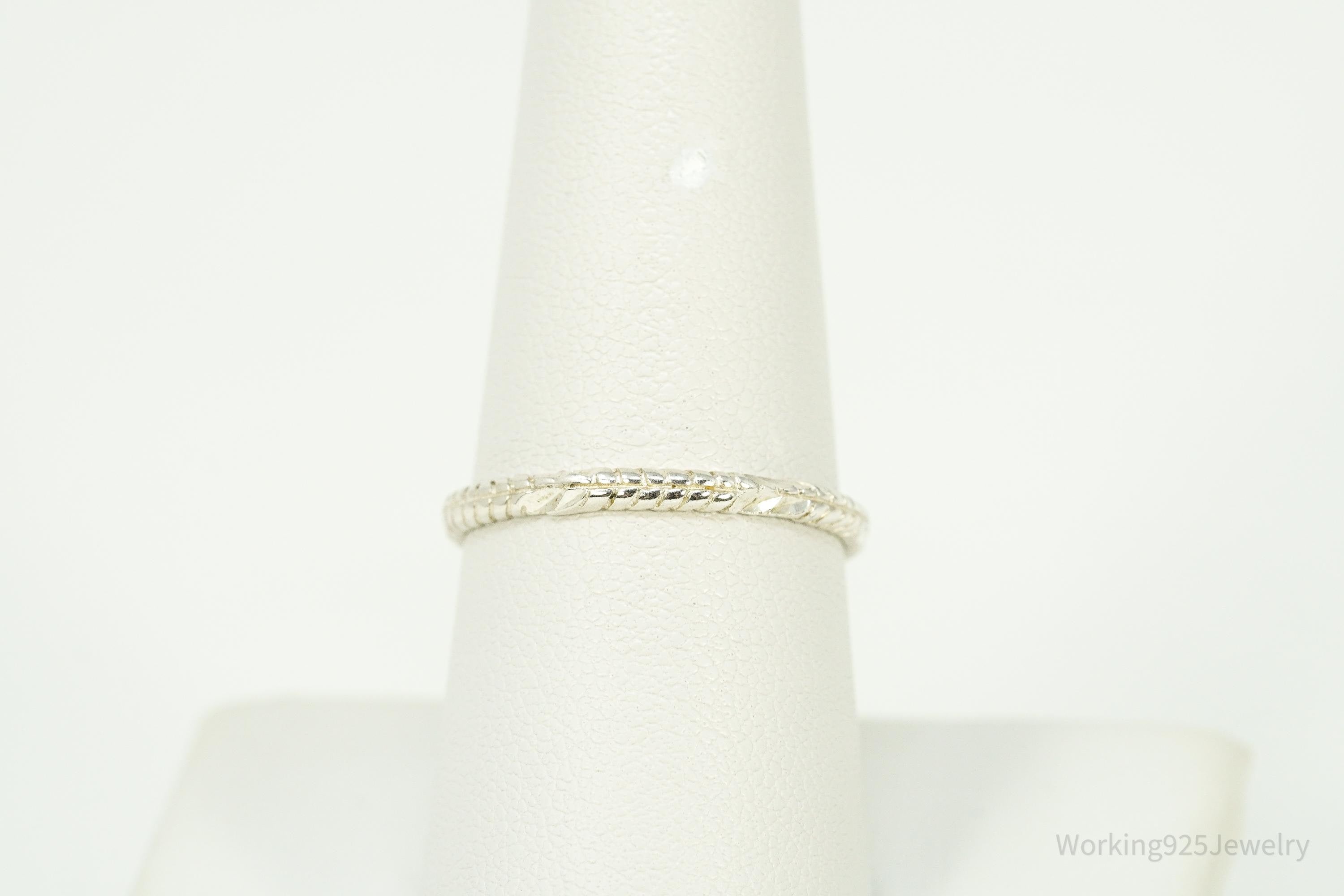 Vintage Braided Design Sterling Silver Band Ring Size 8.25