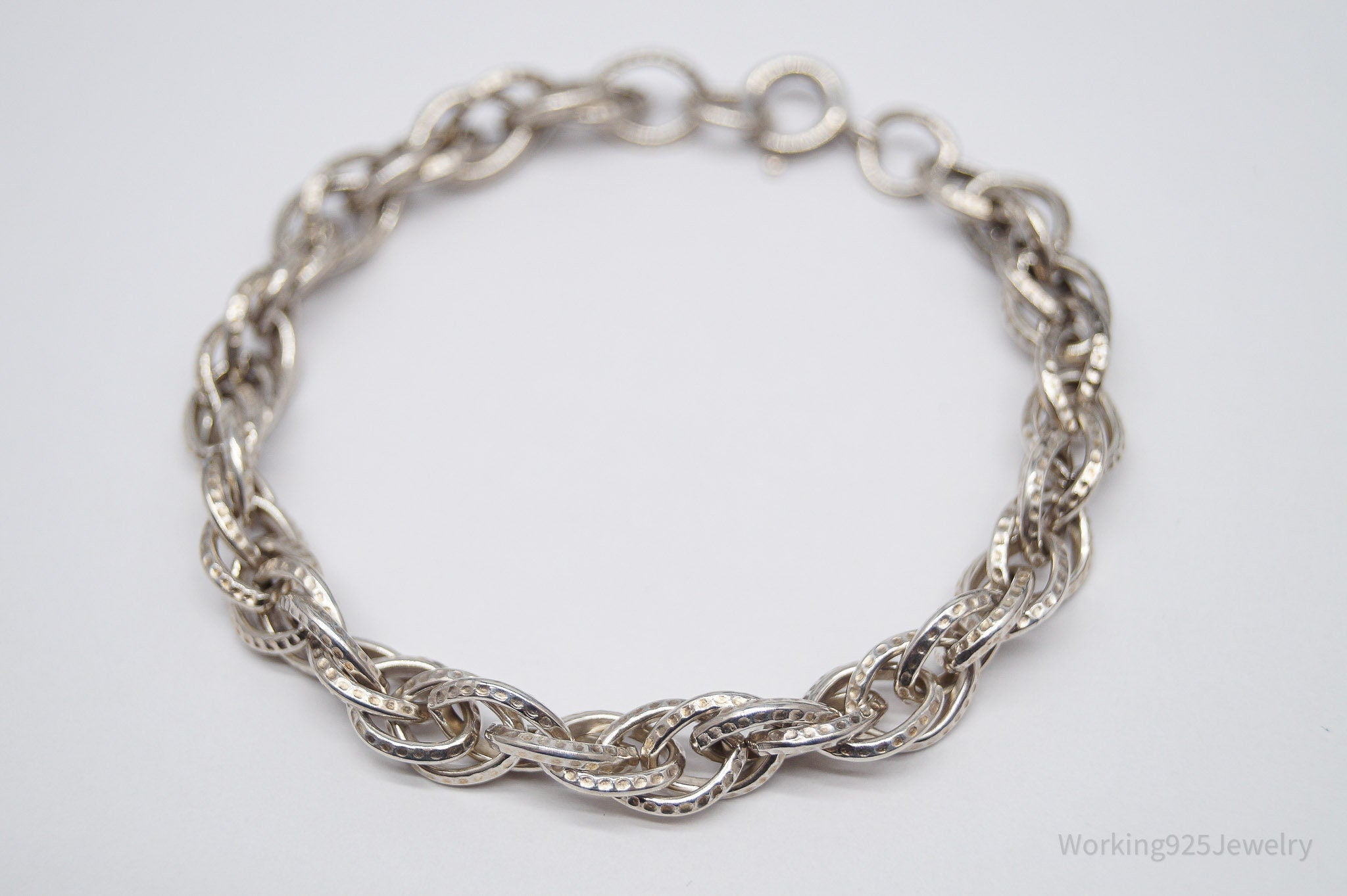 Vintage Prolite Chain Link Sterling Silver Bracelet - 8"