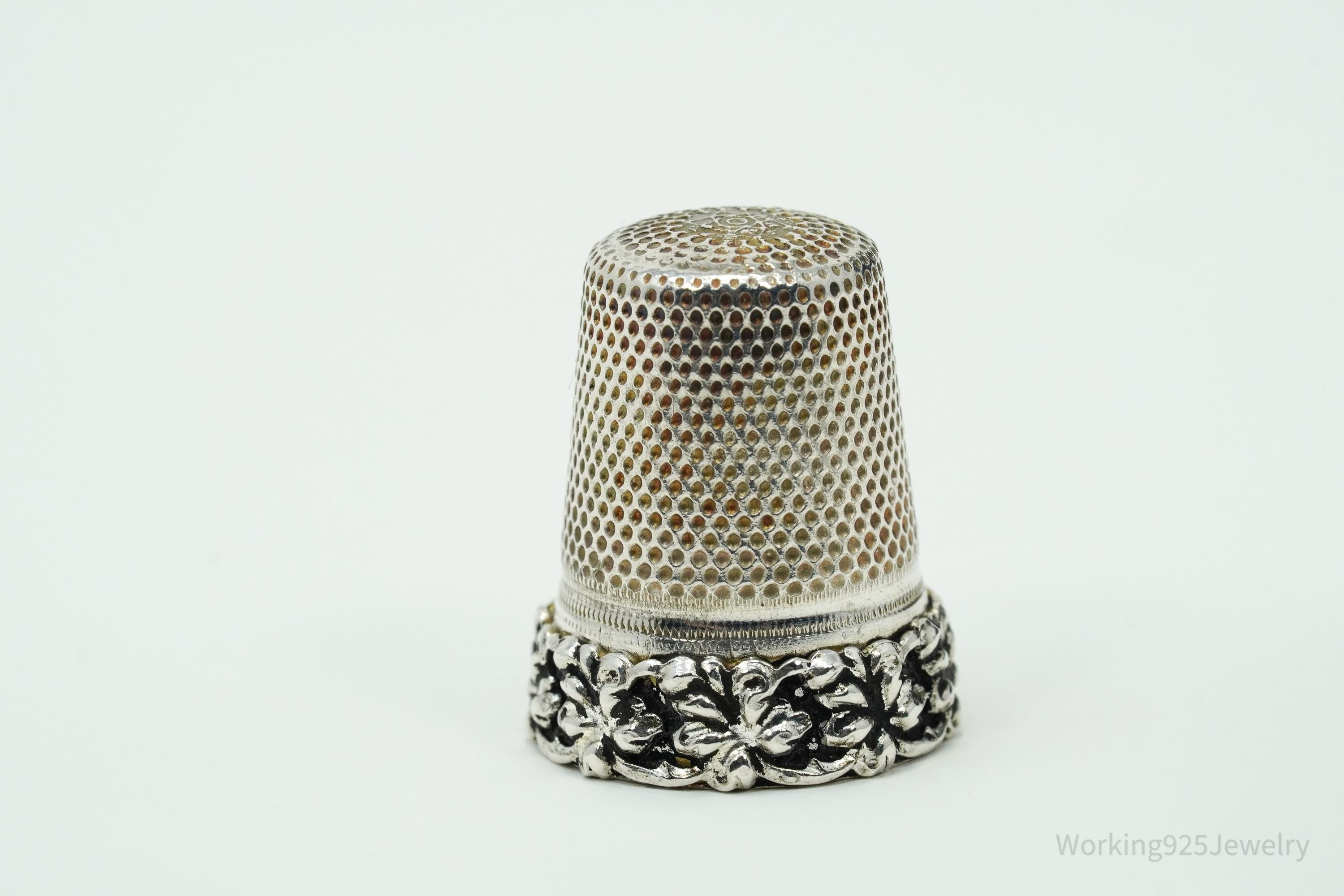 Antique German Sterling Silver Thimble Size 9