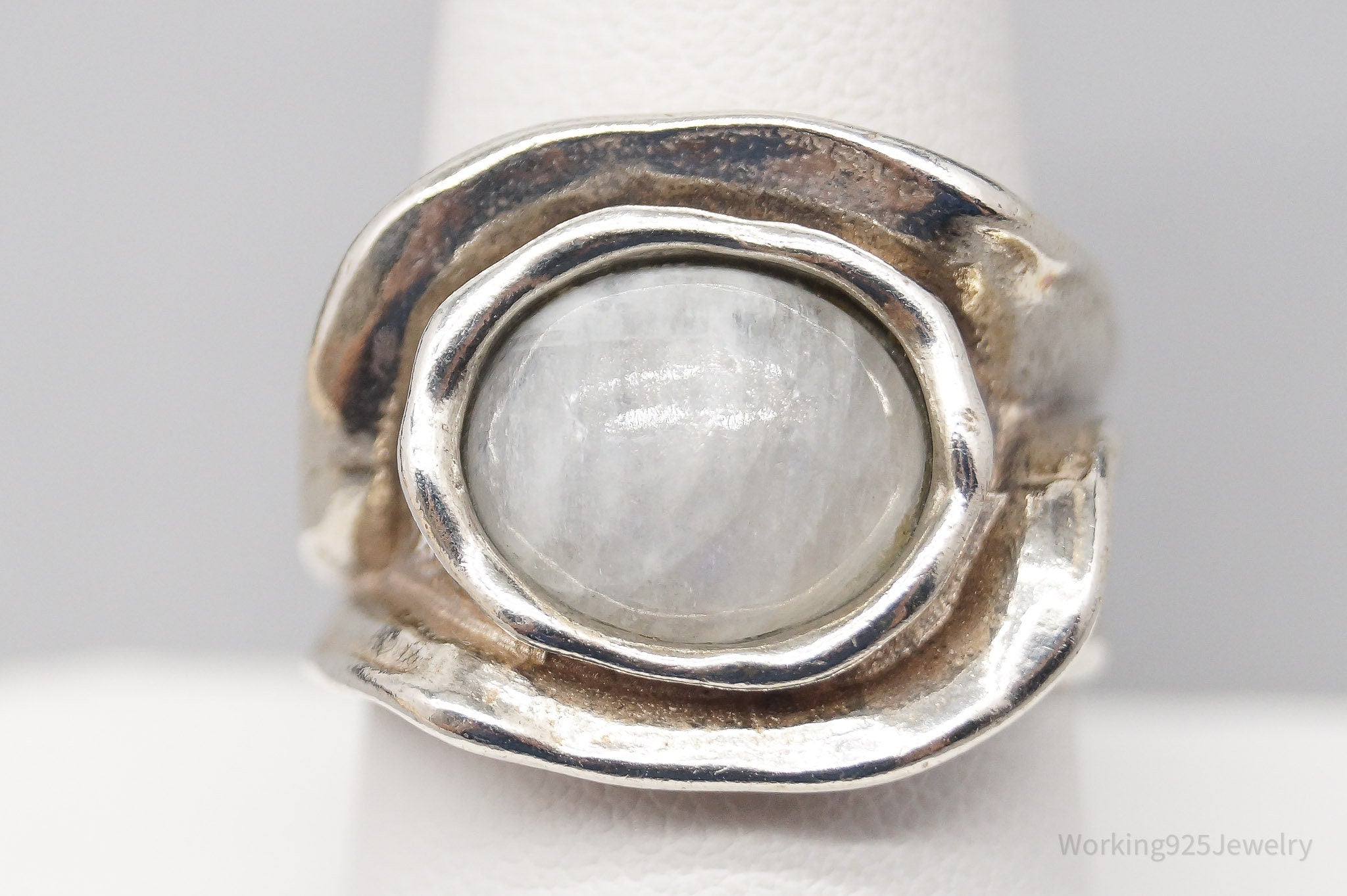 Vintage Shablool Didae Israel Moonstone Sterling Silver Ring - Size 9