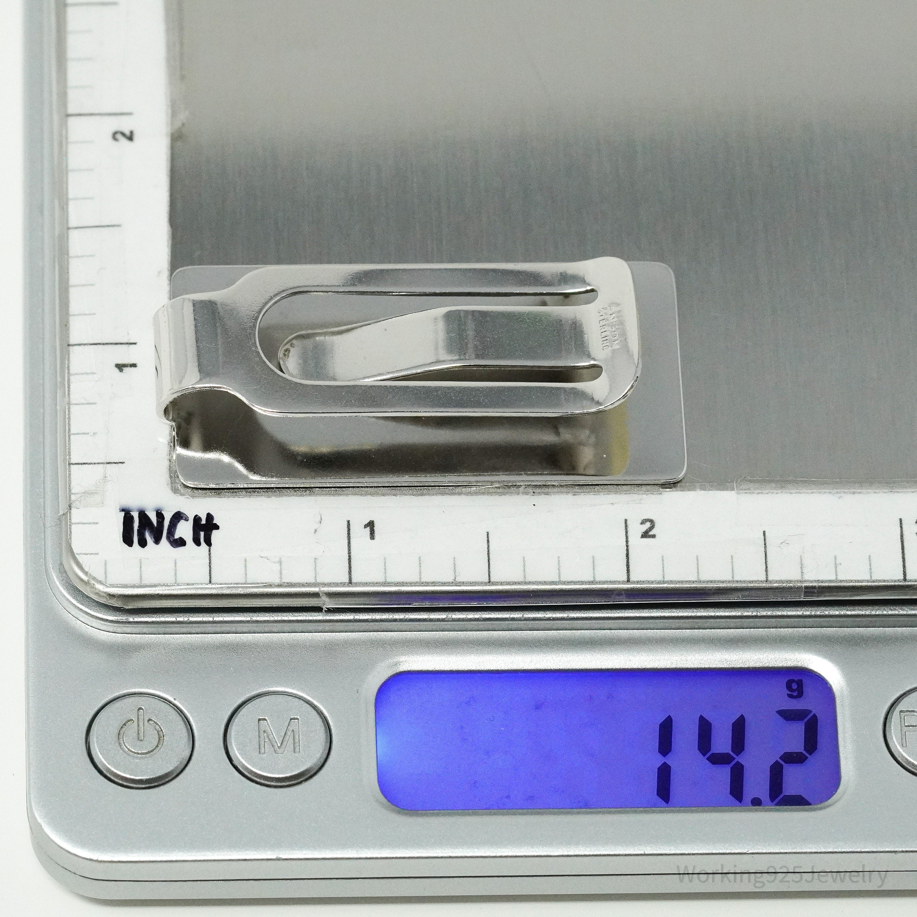 Vintage Designer Anson Sterling Silver Money Tie Money Clip