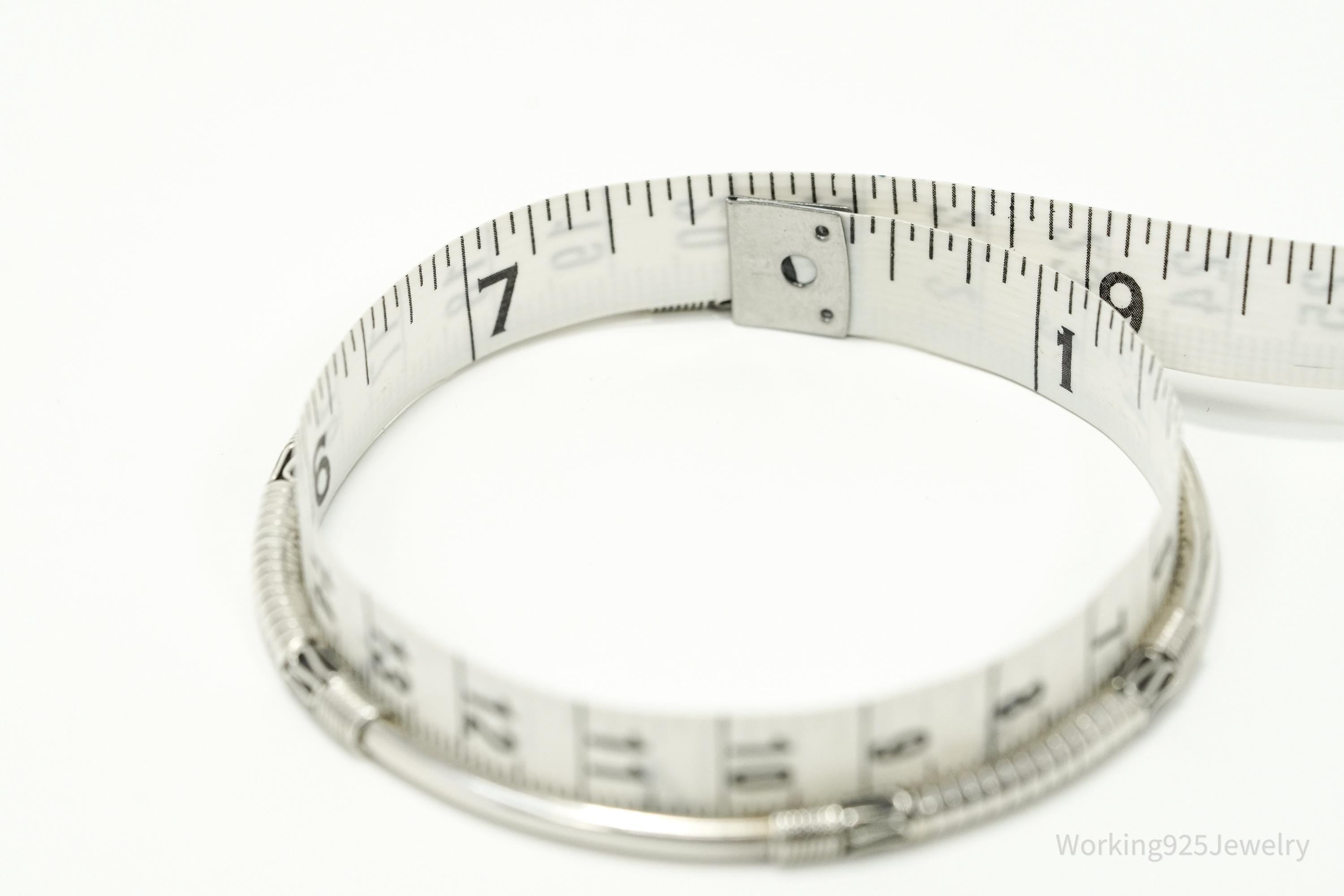 Vintage Designer BA Suarti Sterling Silver Bangle Bracelet 7 7/8"