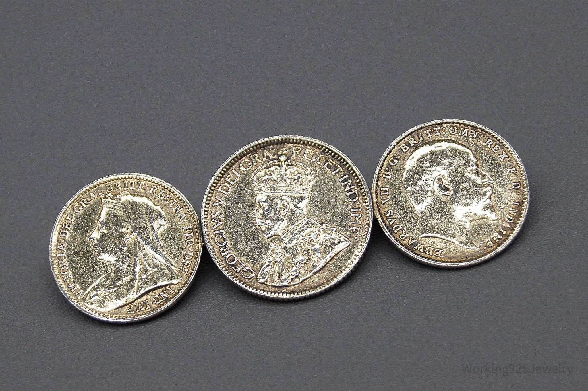 Antique Coins Silver Brooch Pin