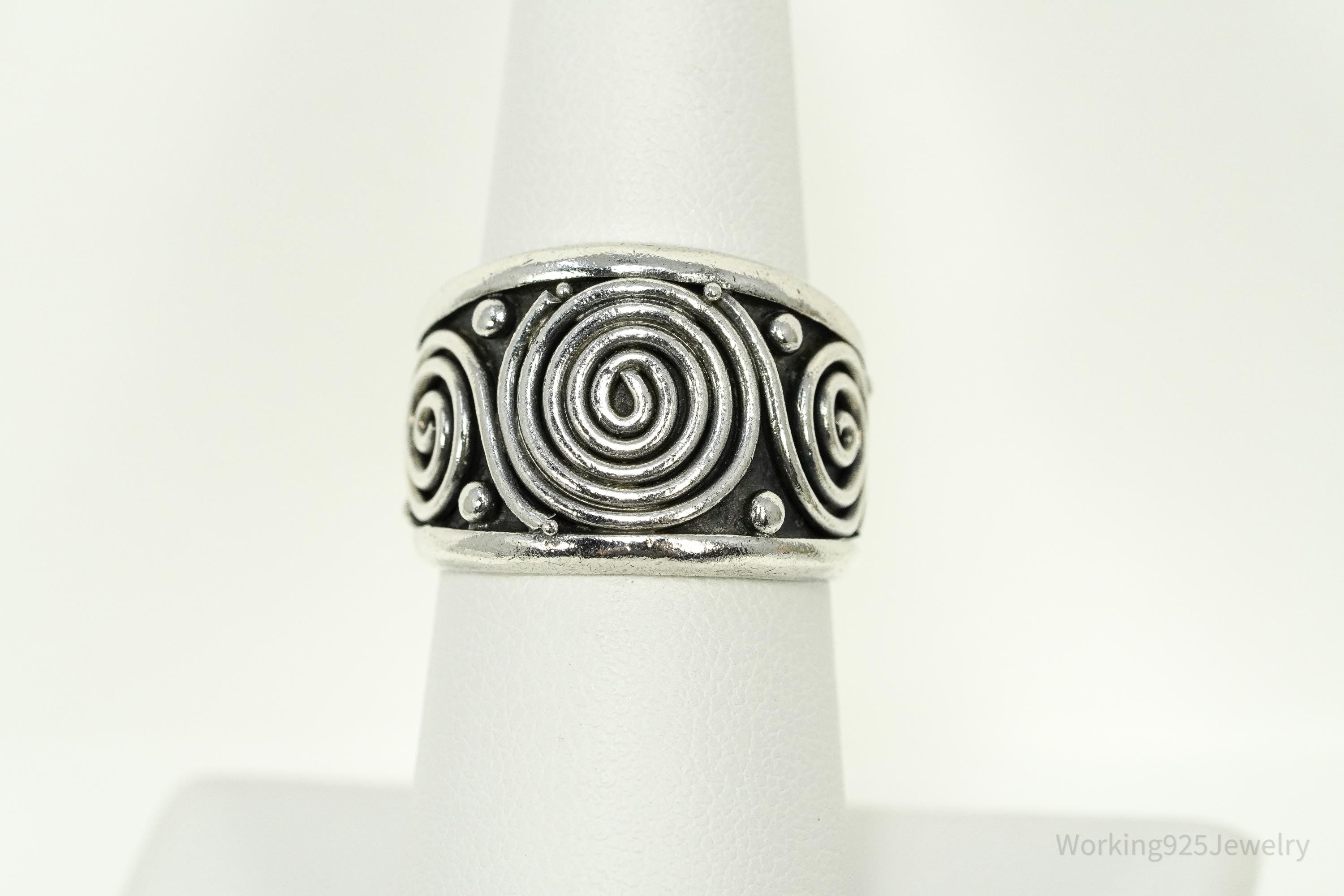 Vintage BA Suarti Bali Swirls Sterling Silver Ring Size 7.25