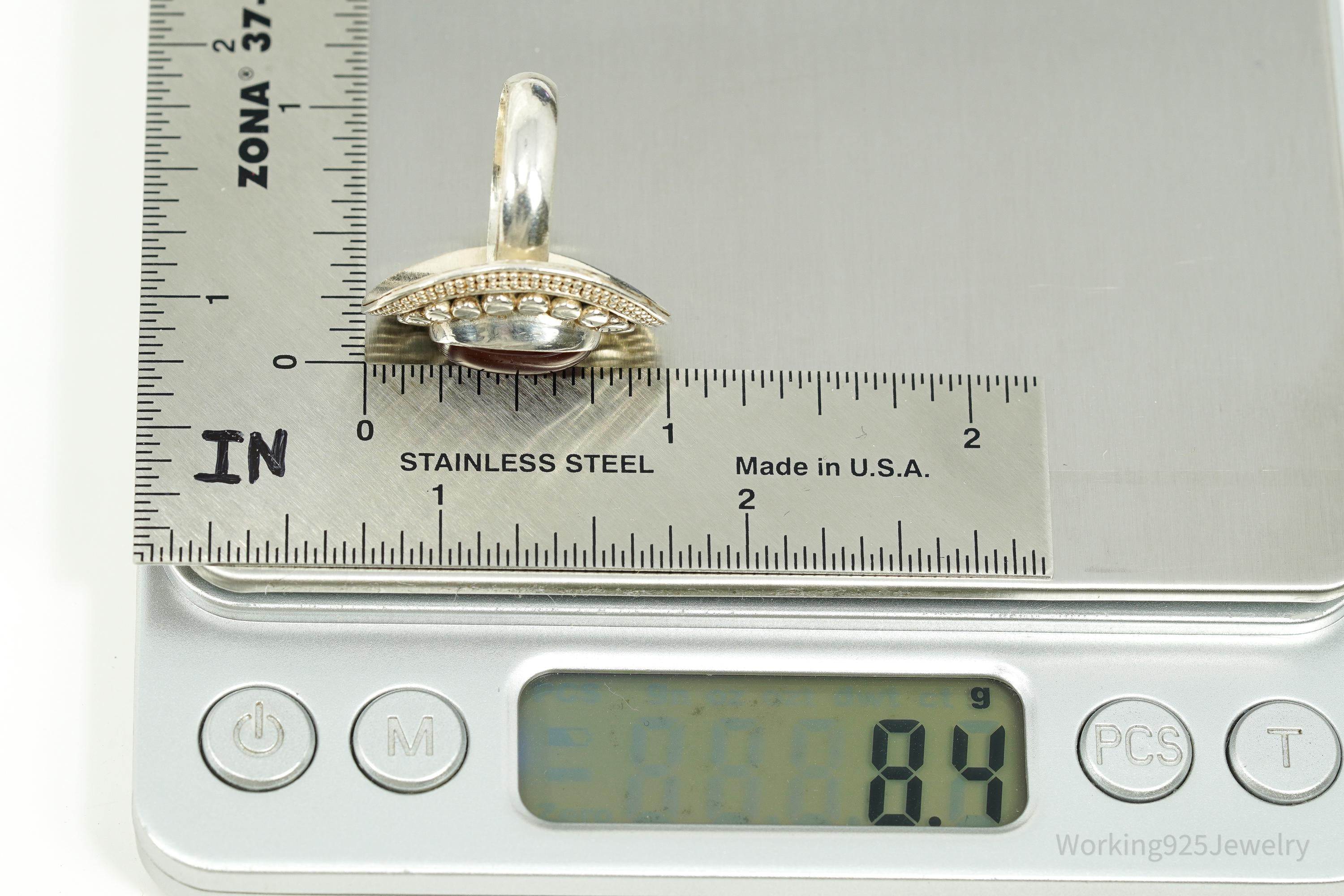 Vintage ATI Carnelian Sterling Silver Ring - Size 6